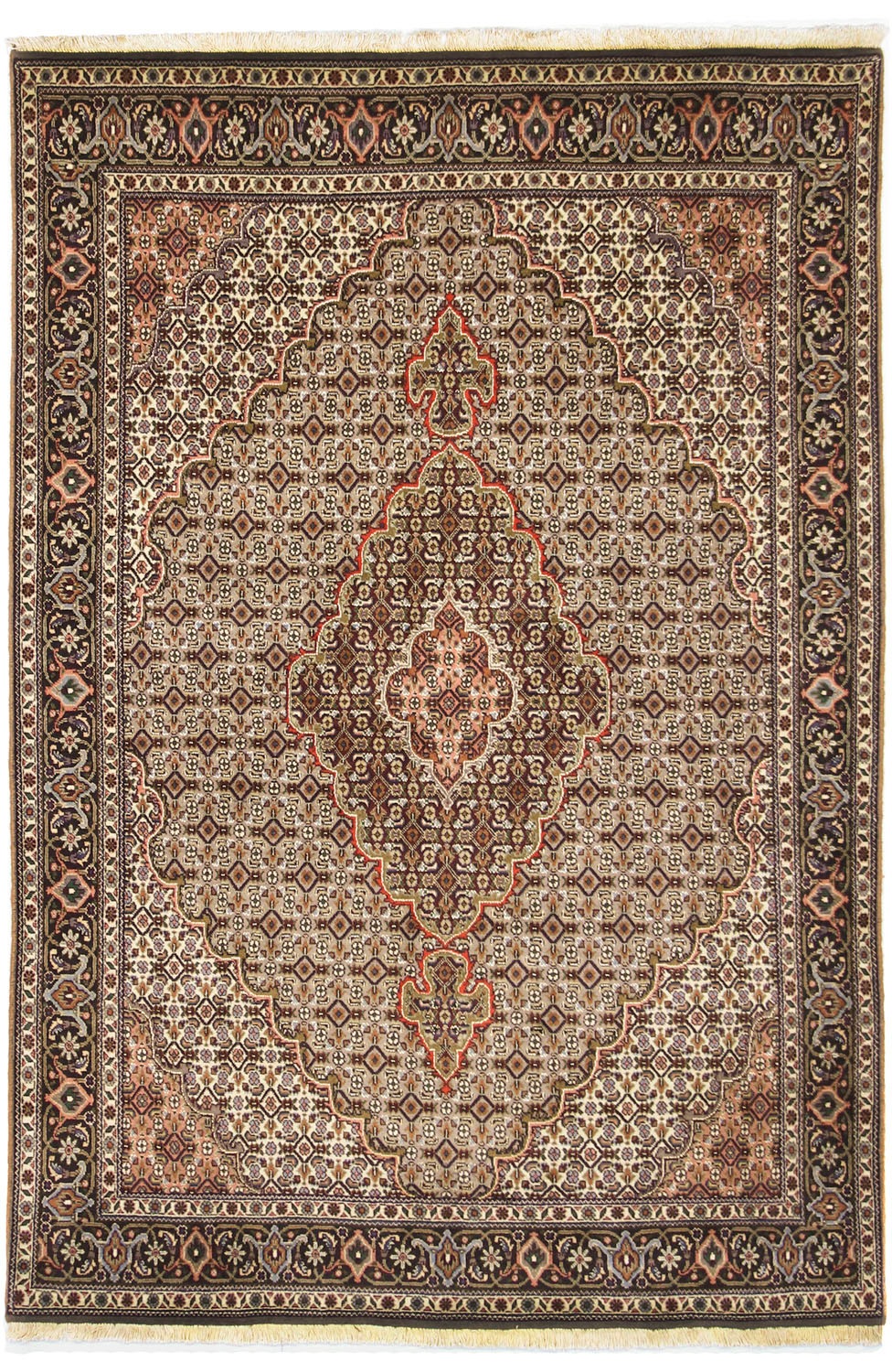 Image of morgenland Wollteppich »Täbriz 40 Raj Teppich handgeknüpft hellbraun«, rechteckig, 7 mm Höhe, handgeknüpft bei Ackermann Versand Schweiz