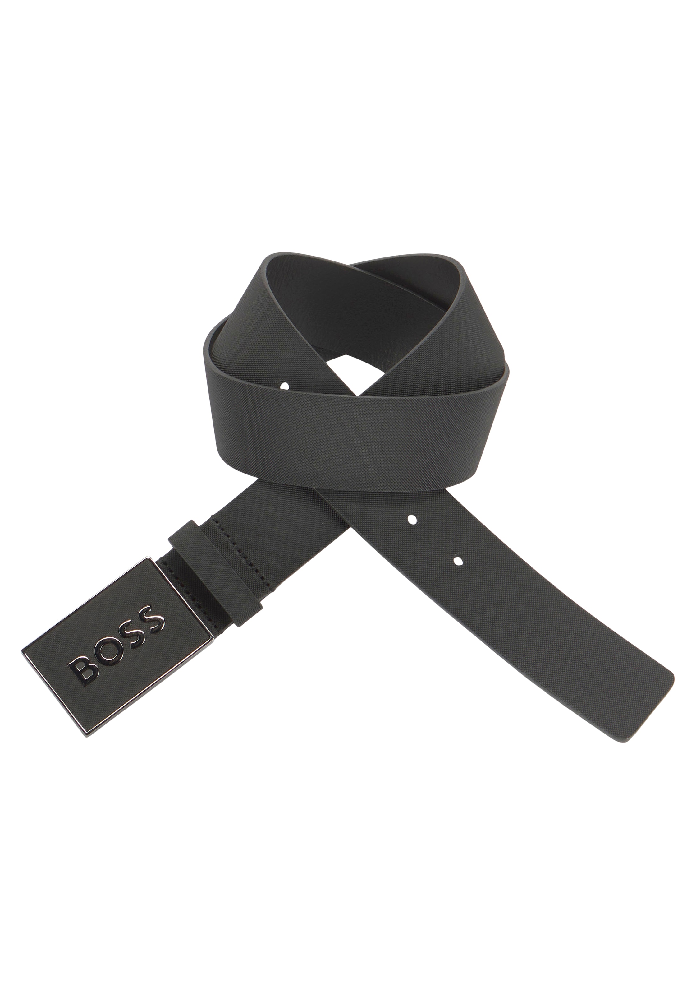 BOSS Ledergürtel »Boss Icon-S1 Sz40«, mit grossem BOSS Schriftzug auf der Schnalle