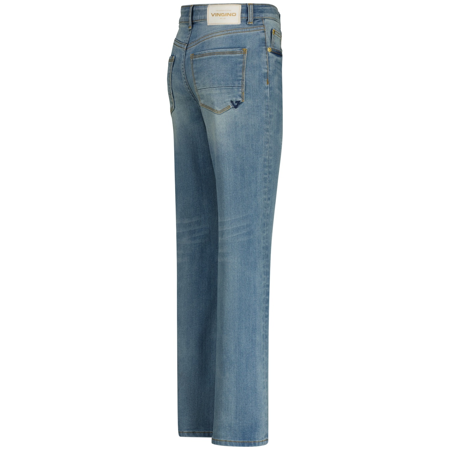Vingino Jeans droit style 5 poches, avec stretch, pour filles