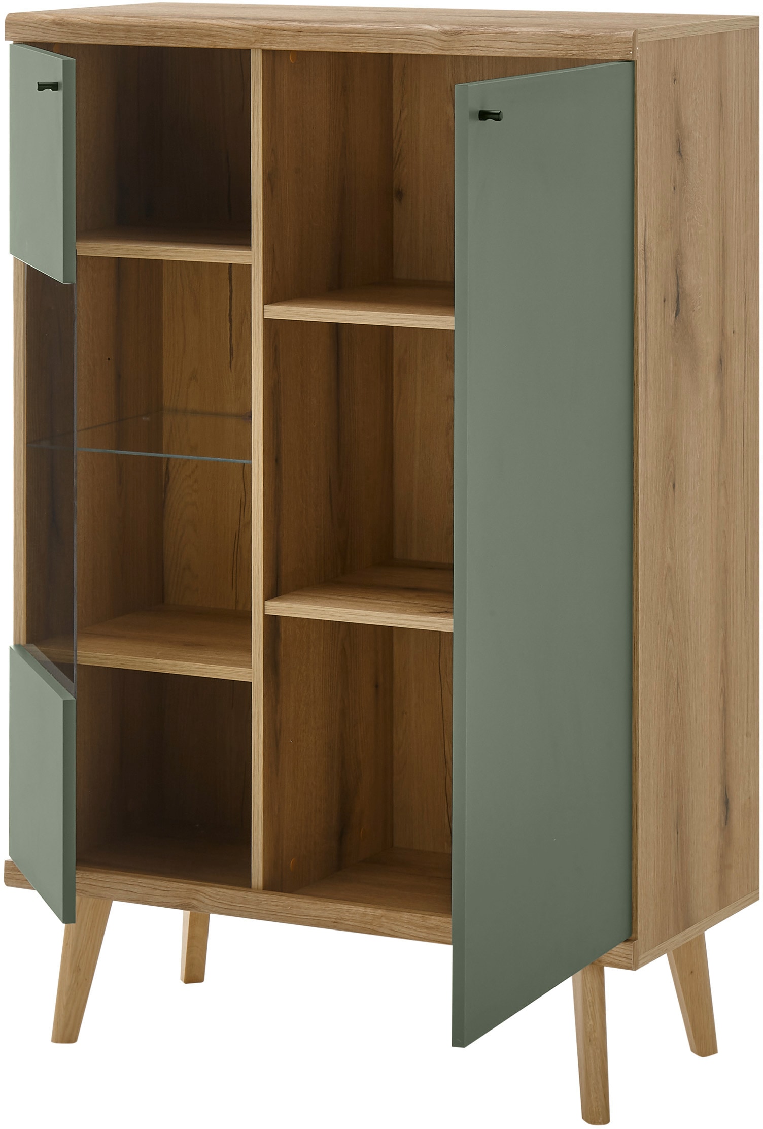 INOSIGN Wohnwand »MAVAS«, (Set, 4 St.), in moderner Trendfarbe, Griffe aus Metall (Schwarz), Breite 324 cm