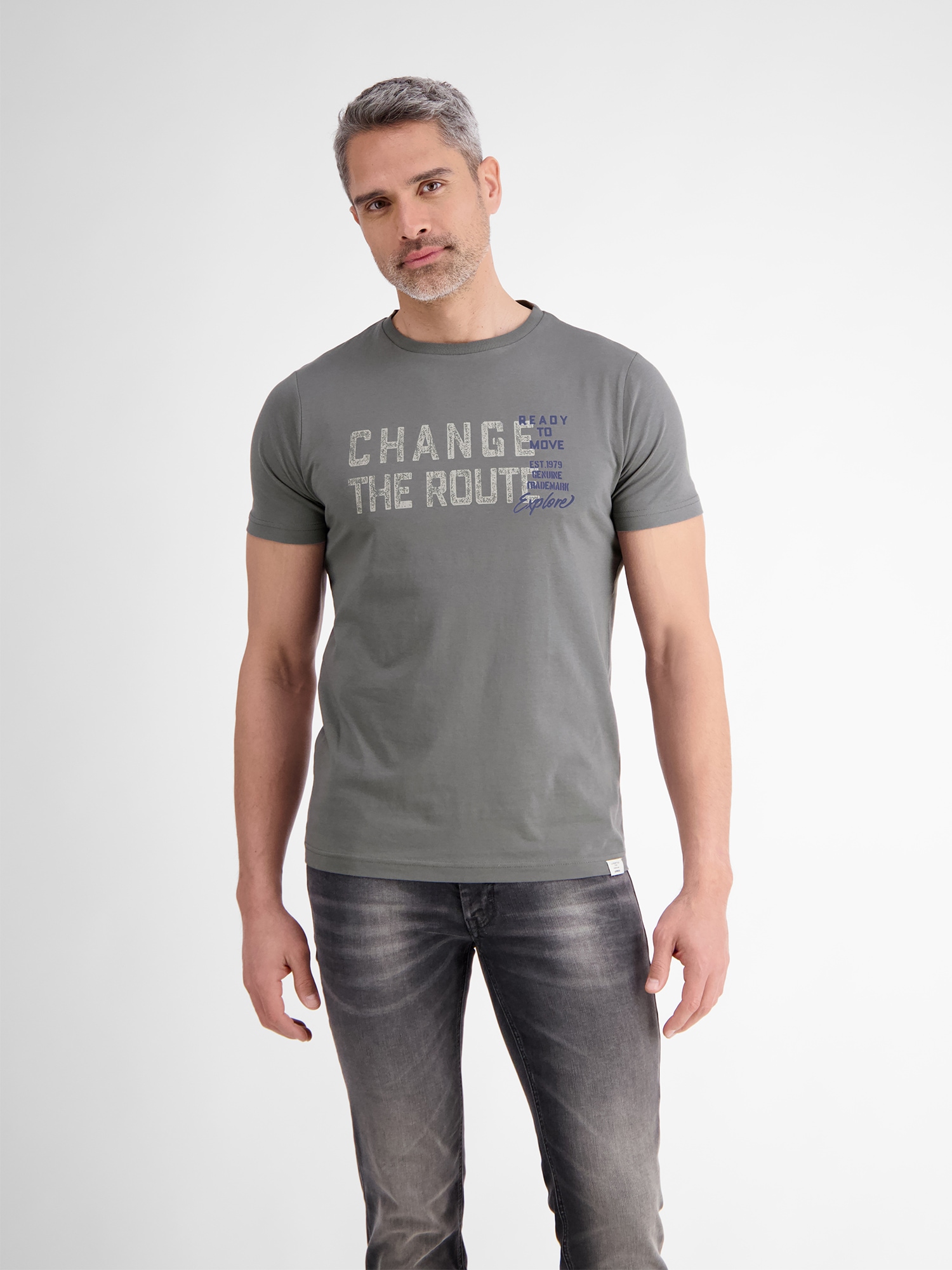 LERROS T-Shirt »LERROS Unifarbenes T-Shirt mit Print«