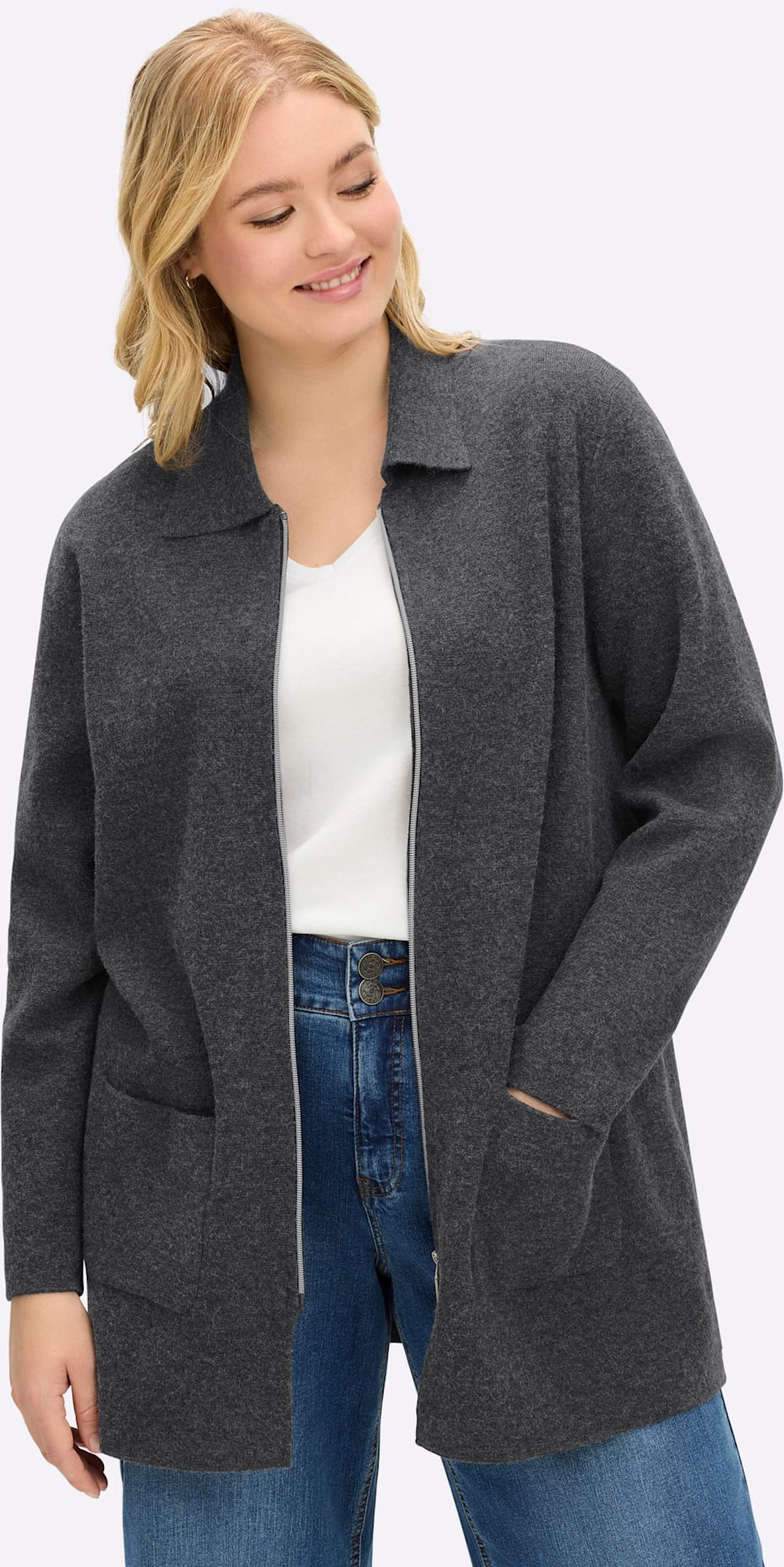 Sheego Longstrickjacke