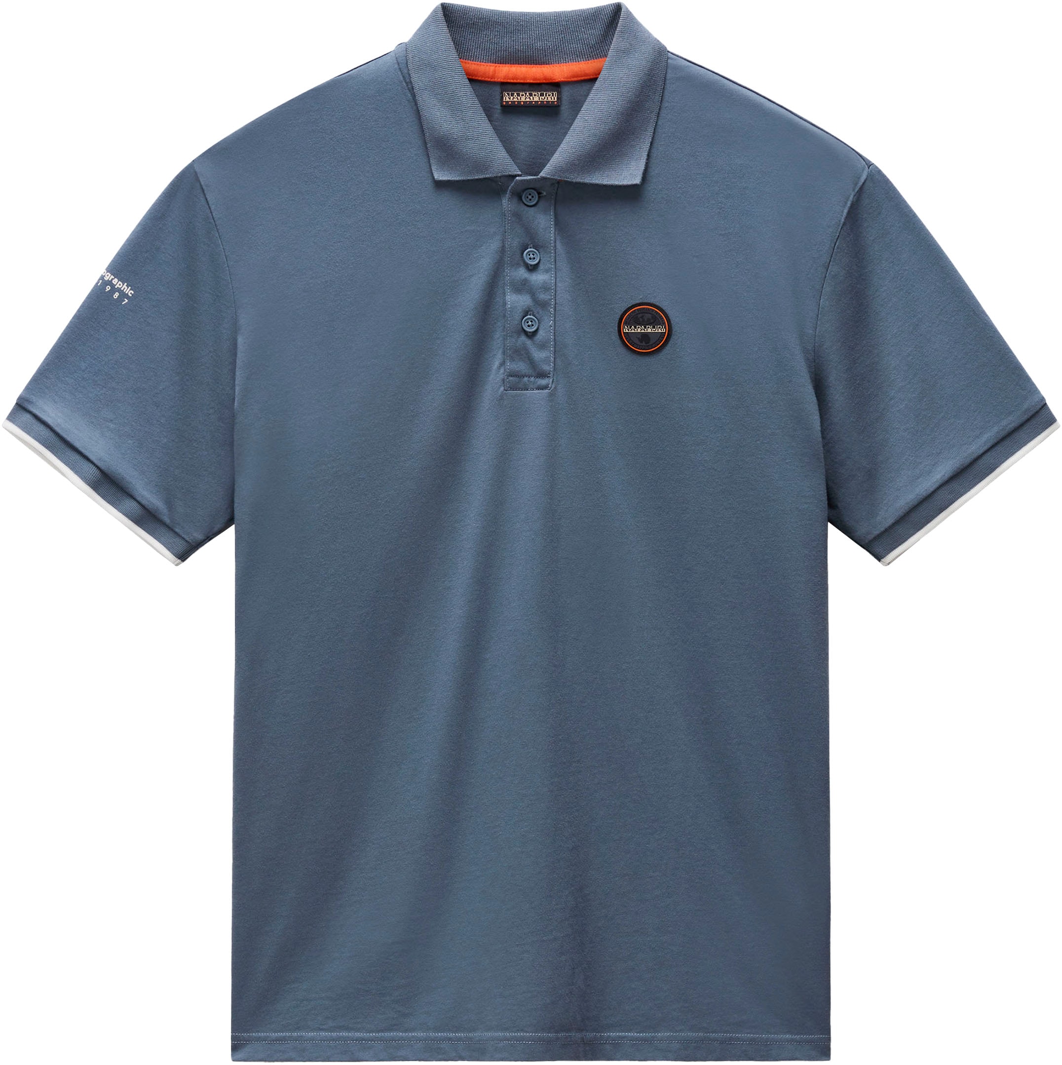 Image of Napapijri Poloshirt "E-BADGE SUM" Kurzarm-Poloshirt, aus Baumwolle und Piqué, mit Rundhalsausschnitt
