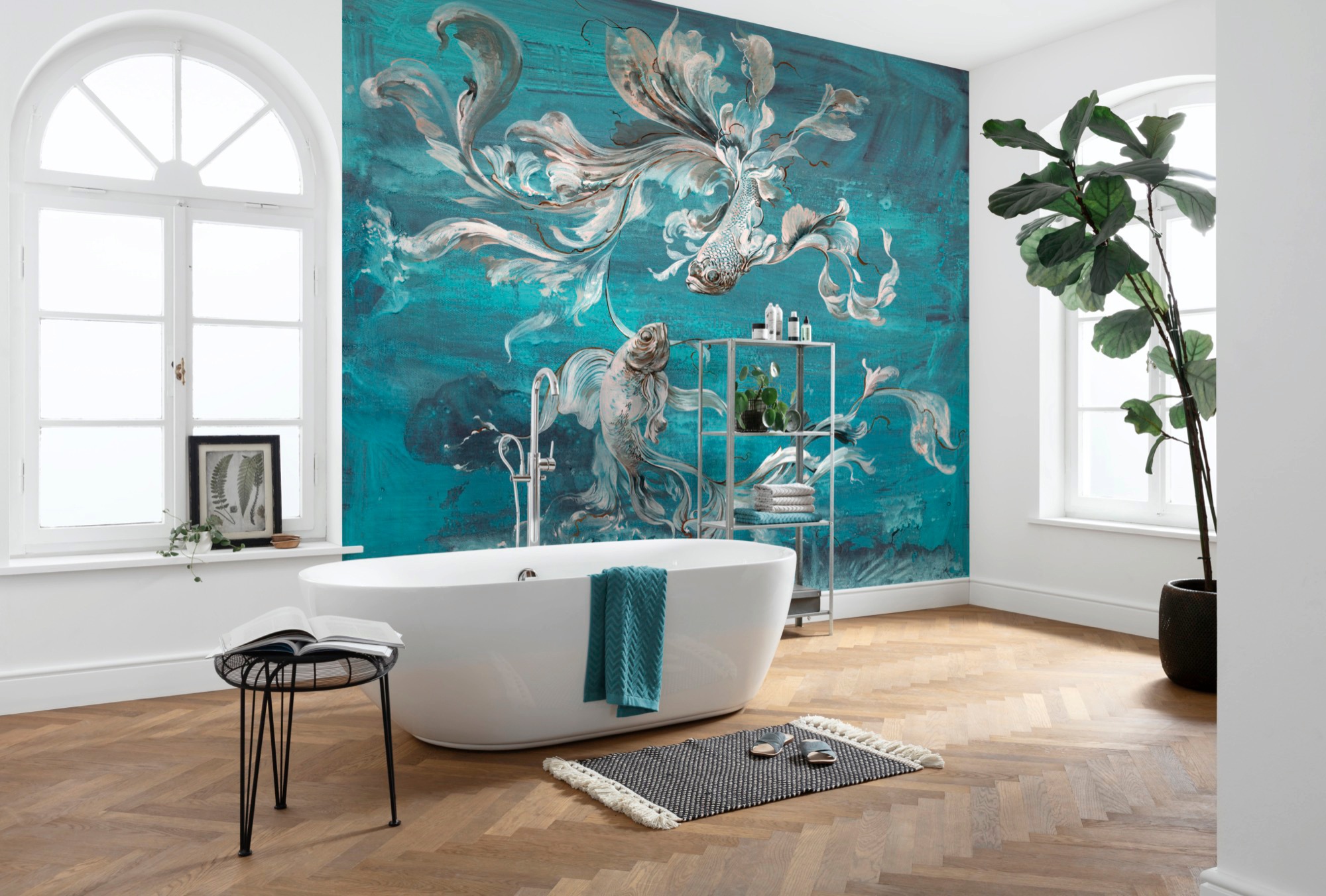 Komar Vliestapete »Digitaldruck Vlies - Flux - Grösse 300 x 280 cm«, bedruckt, Wohnzimmer, Schlafzimmer