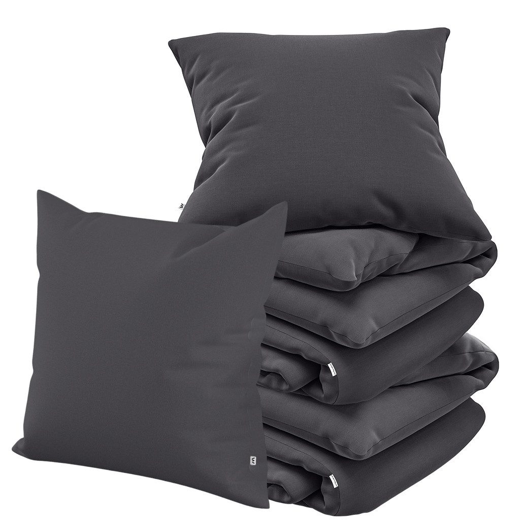 Wolkenfeld Bettwäsche »Mikrofaser 4 tlg - Allergiker Bettwäsche einfarbig - unfassbar weich« 4 Stk. 135x200 cm, 155x200 & 155x220 I inkl. 2x Kissenbezüge 80x80 I Uni