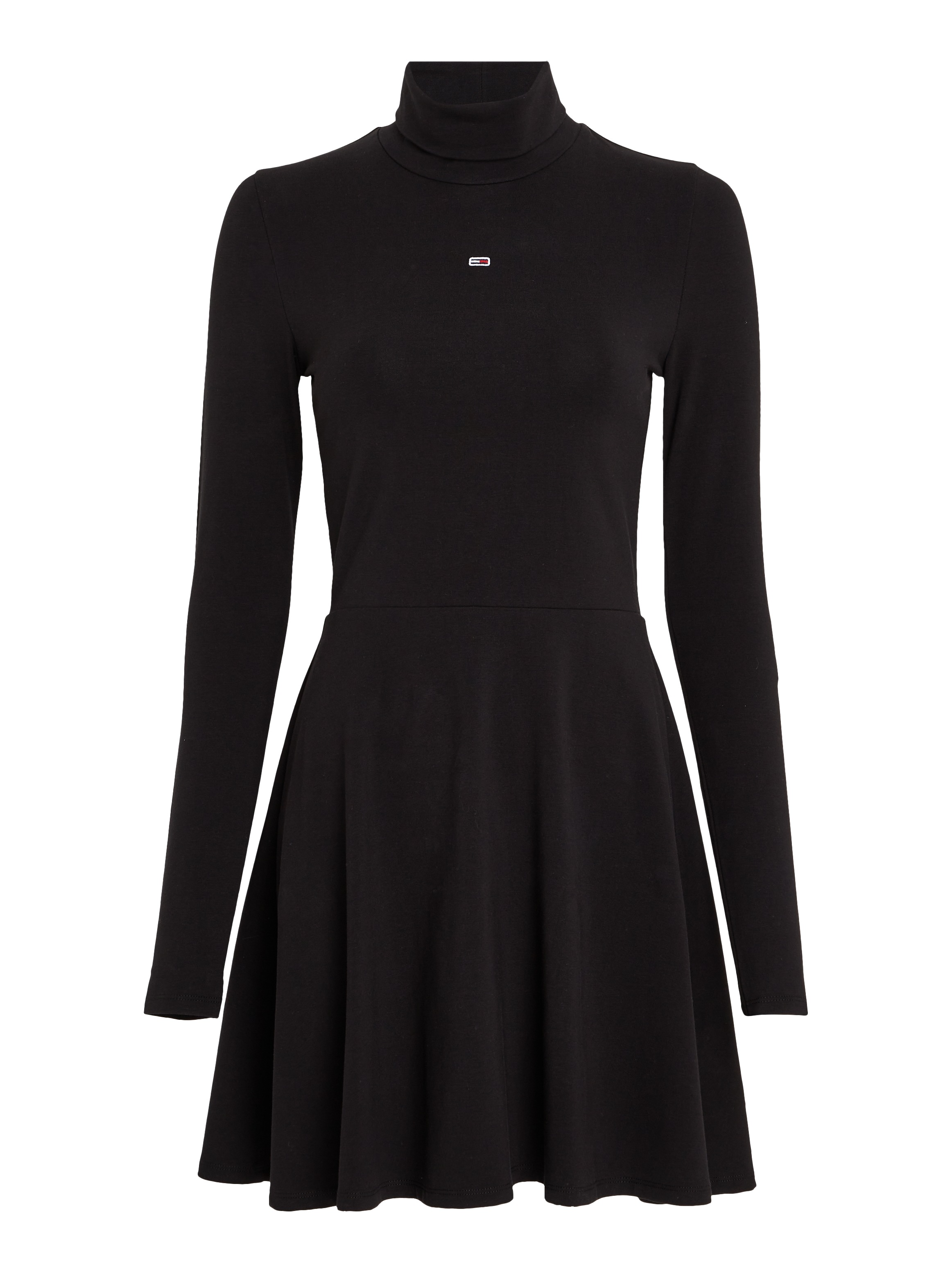 Tommy Jeans Blusenkleid »TJW LS FIT & FLARE DRESS«, mit Logostickerei