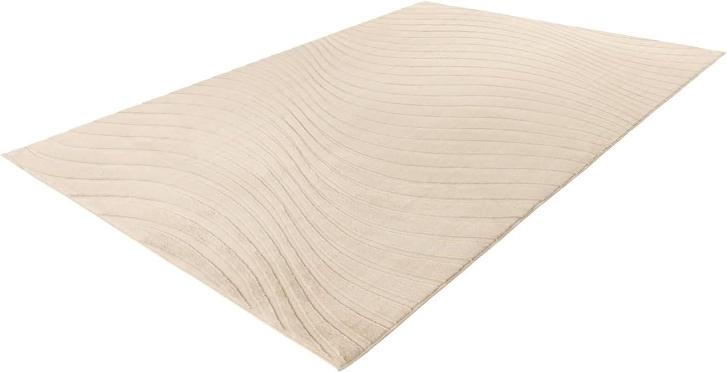 Carpet City Teppich »WAVES 503« rechteckig 12 mm Höhe Kurzflor, Hochtief-Muster/ 3D-Effekt, Uni, Wohnzimmer, Schlafzimmer