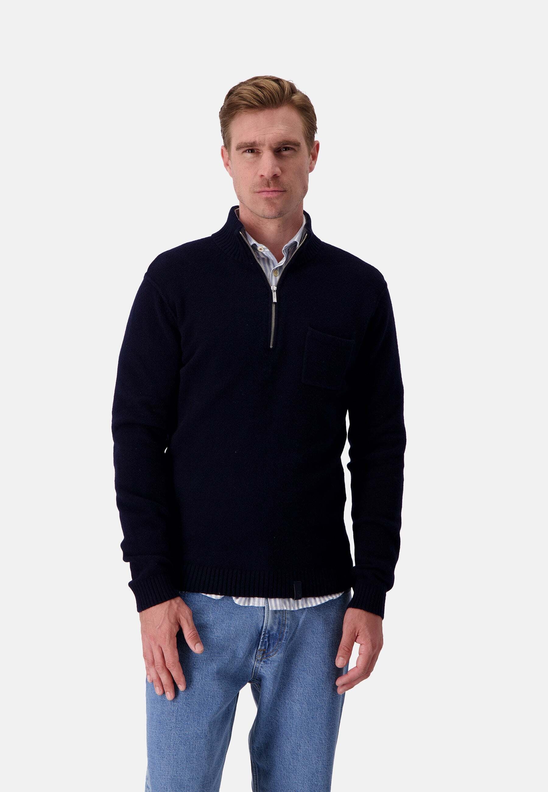 colours & sons Strickpullover »colours & sons Pullover Mock-Zip«