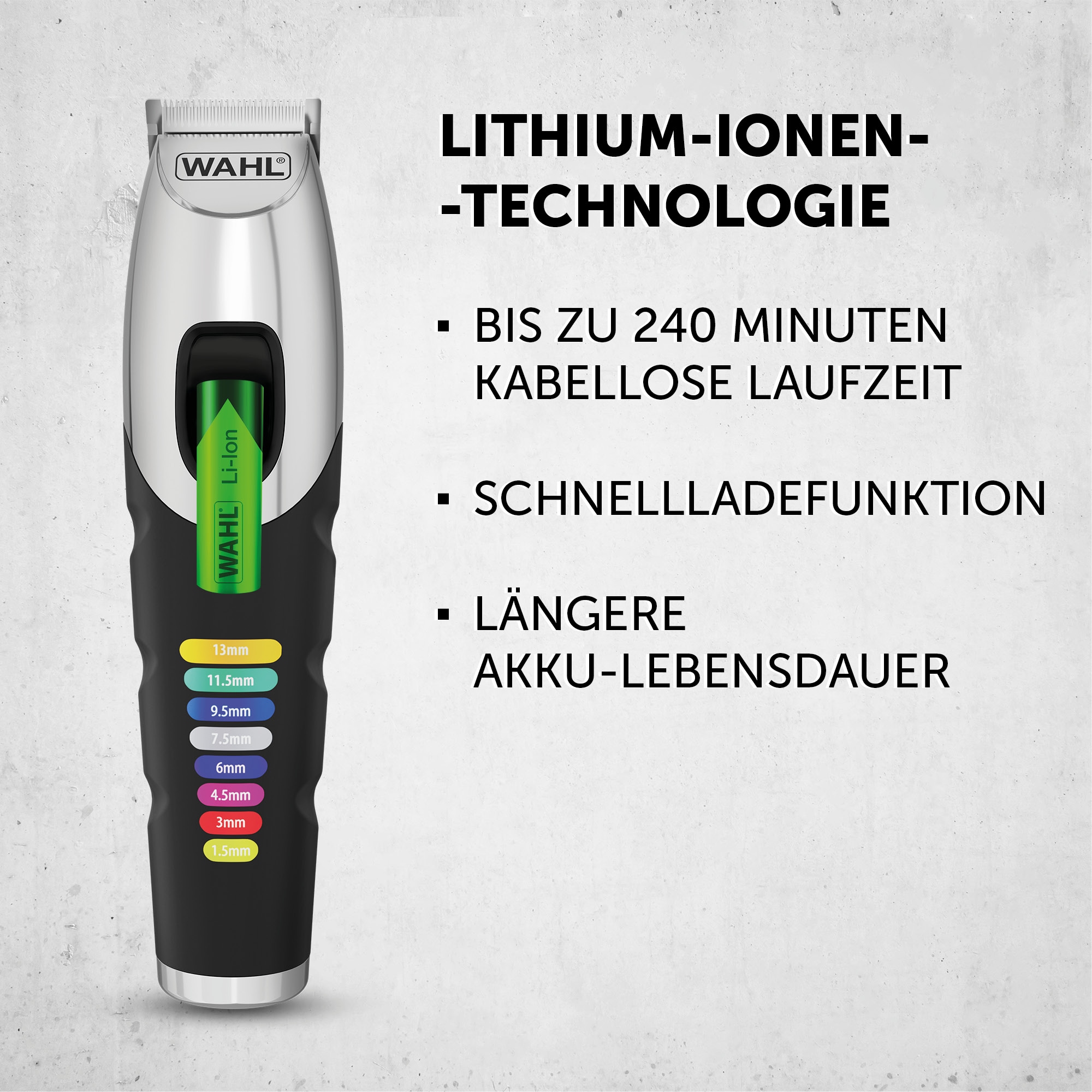 Wahl Bartschneider »Color Trim« 9 Aufsätze Farbcodierte Aufsteckkämme, Lithium-Ionen-Technologie, USB Aufladung