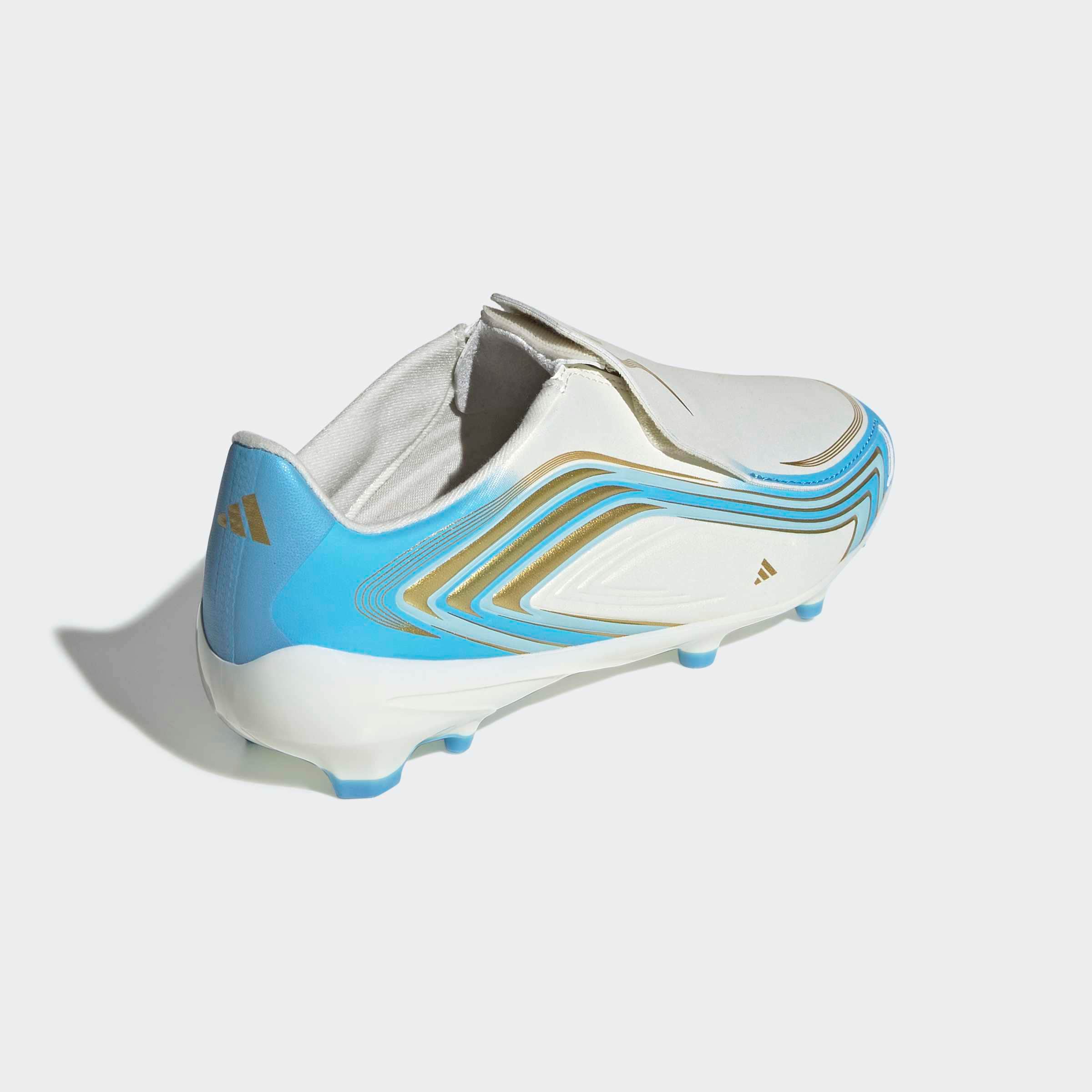 adidas Performance Chaussure de football »F50 MESSI LEAGUE KIDS , FESTE BÖDEN, OHNE SCHNÜRSENKEL«  semelle extérieure pour gazon et sols durs, pour adolescents & enfants