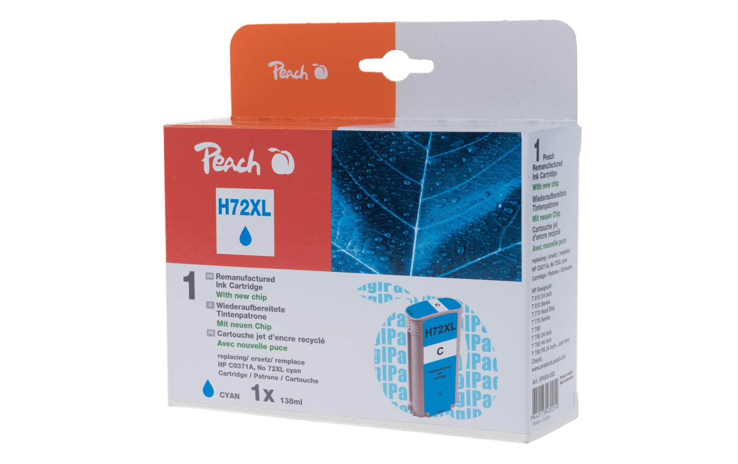 Image of Peach Tintenpatrone "HP Nr. 72XL (C9371A) Cyan"