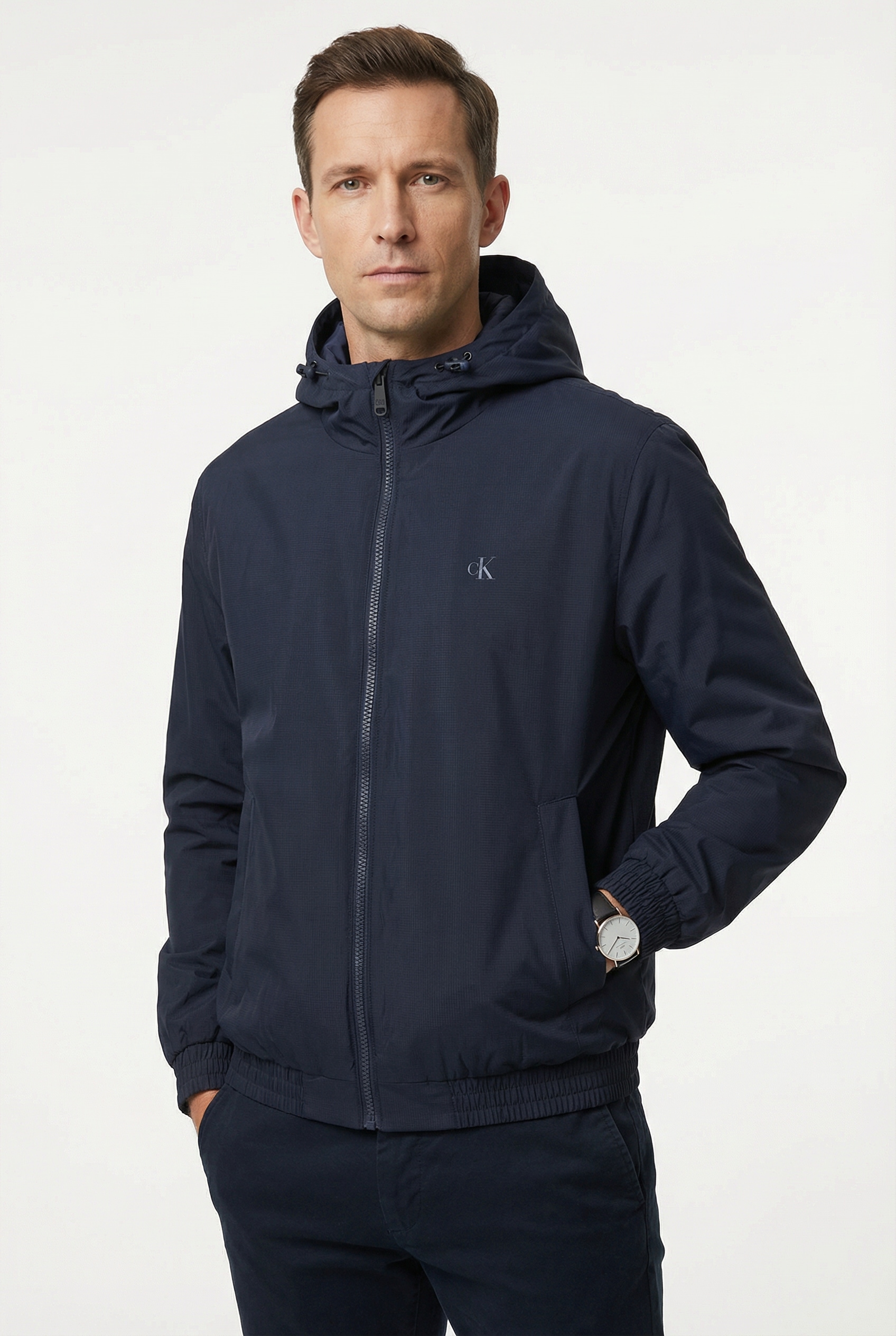 Calvin Klein Jeans Blouson mit Kapuze Regular Fit, verstellbare Kapuze