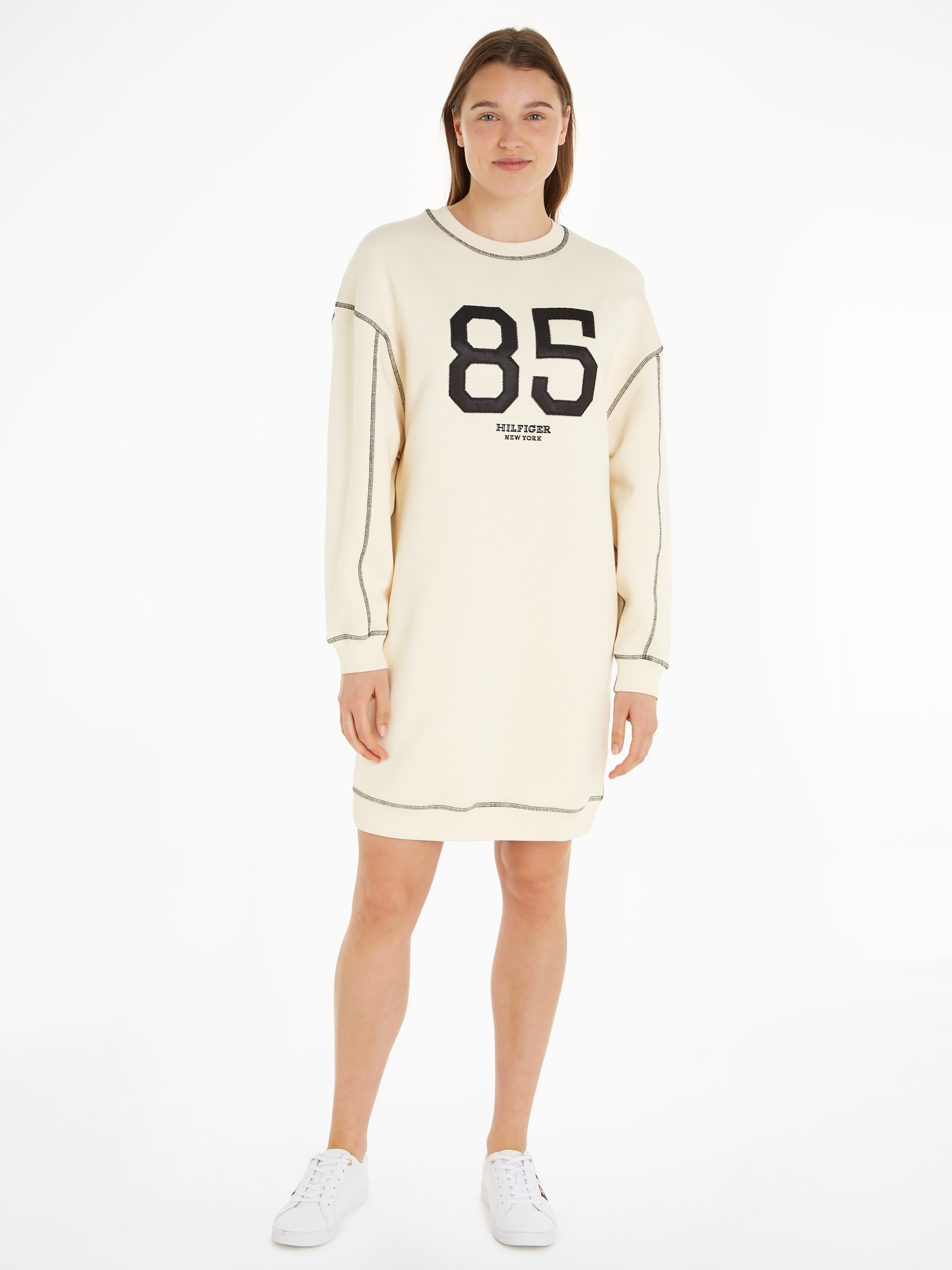 Tommy mit Hilfiger 85 SWTSHIRT DRESS Logoprägung bestellen ♕ »VARSITY versandkostenfrei LS«, Sweatkleid