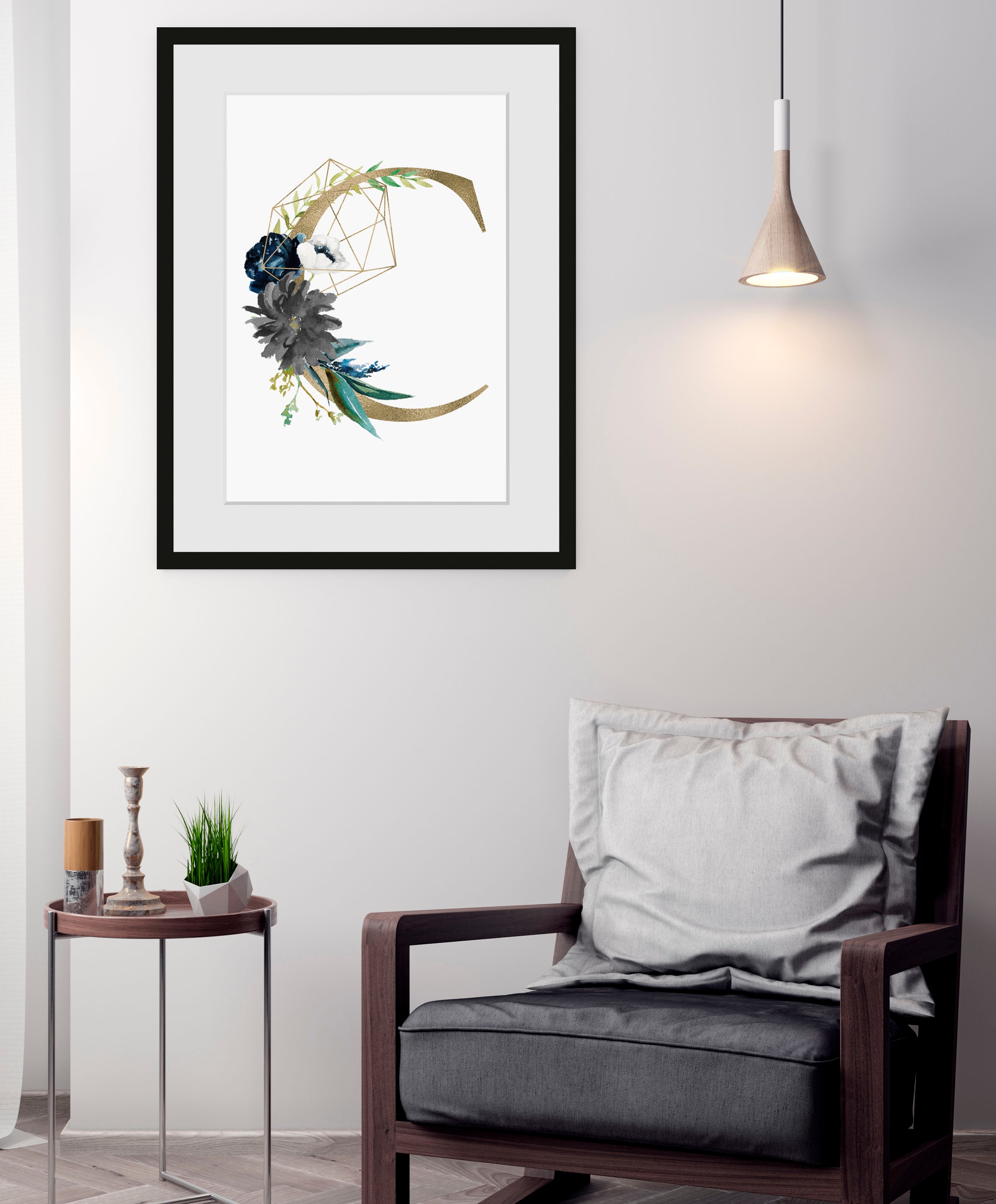Image of queence Bild "C" Buchstaben C Pflanzen Pflanzenbilder 1 Stk. tlg. HD Premium Poster-Druck inkl. Holzrahmen