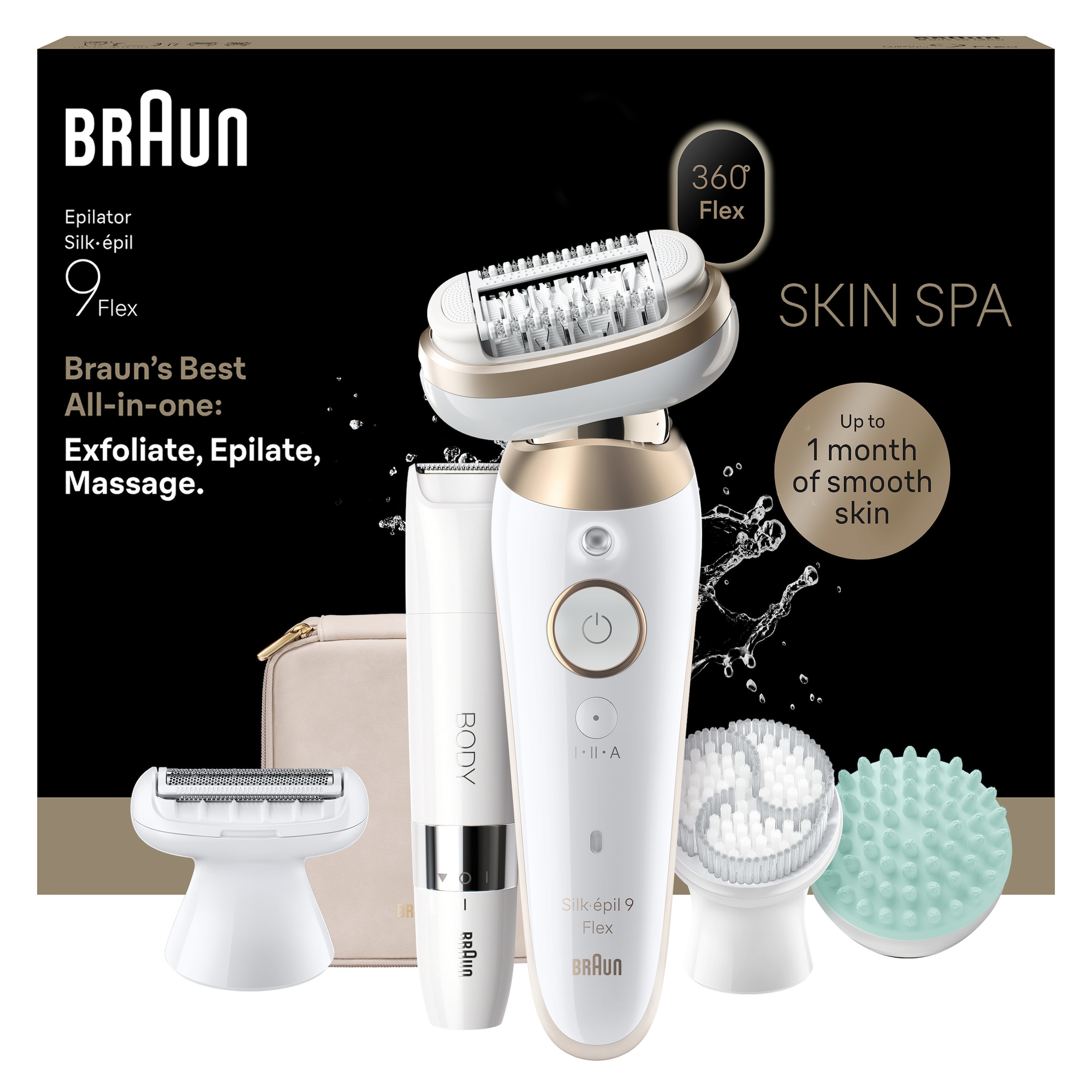 Image of Braun Epilierer "Silk-épil Flex SkinSpa 9 SES9-481 3D (Modell 2026) 9-681 (Modell 2025)" All-In-One Set, FaceSpa-Epilierer & Mini-Rasierer für das Gesicht