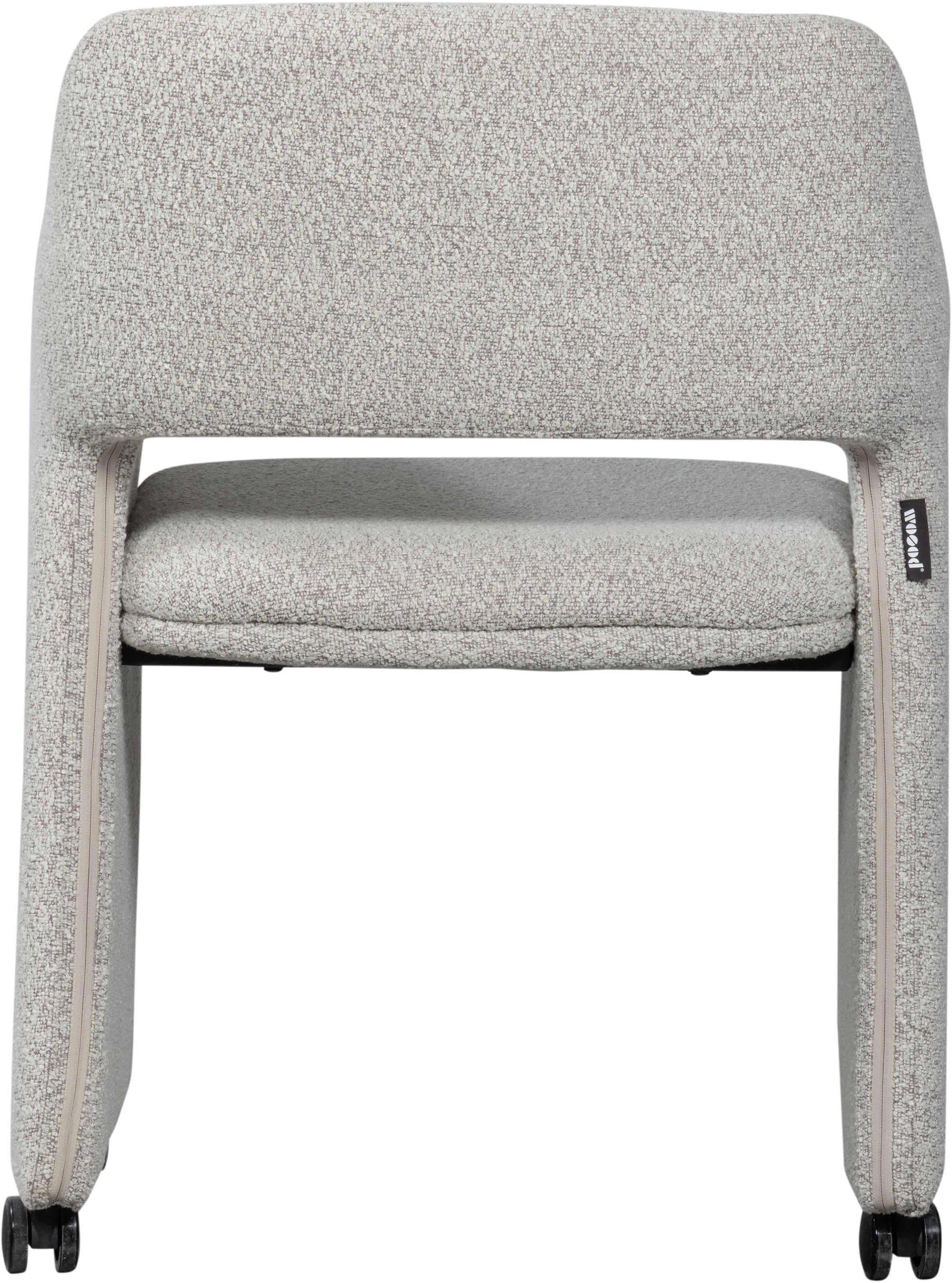 WOOOD Chaise de salle à manger »Lyric mit Ceyo-Bouclé-Bezug und Rollen B 59 x T 58 x H 79 cm« () Capacité de charge 120 kg, haute résistance à l'usure, livré monté