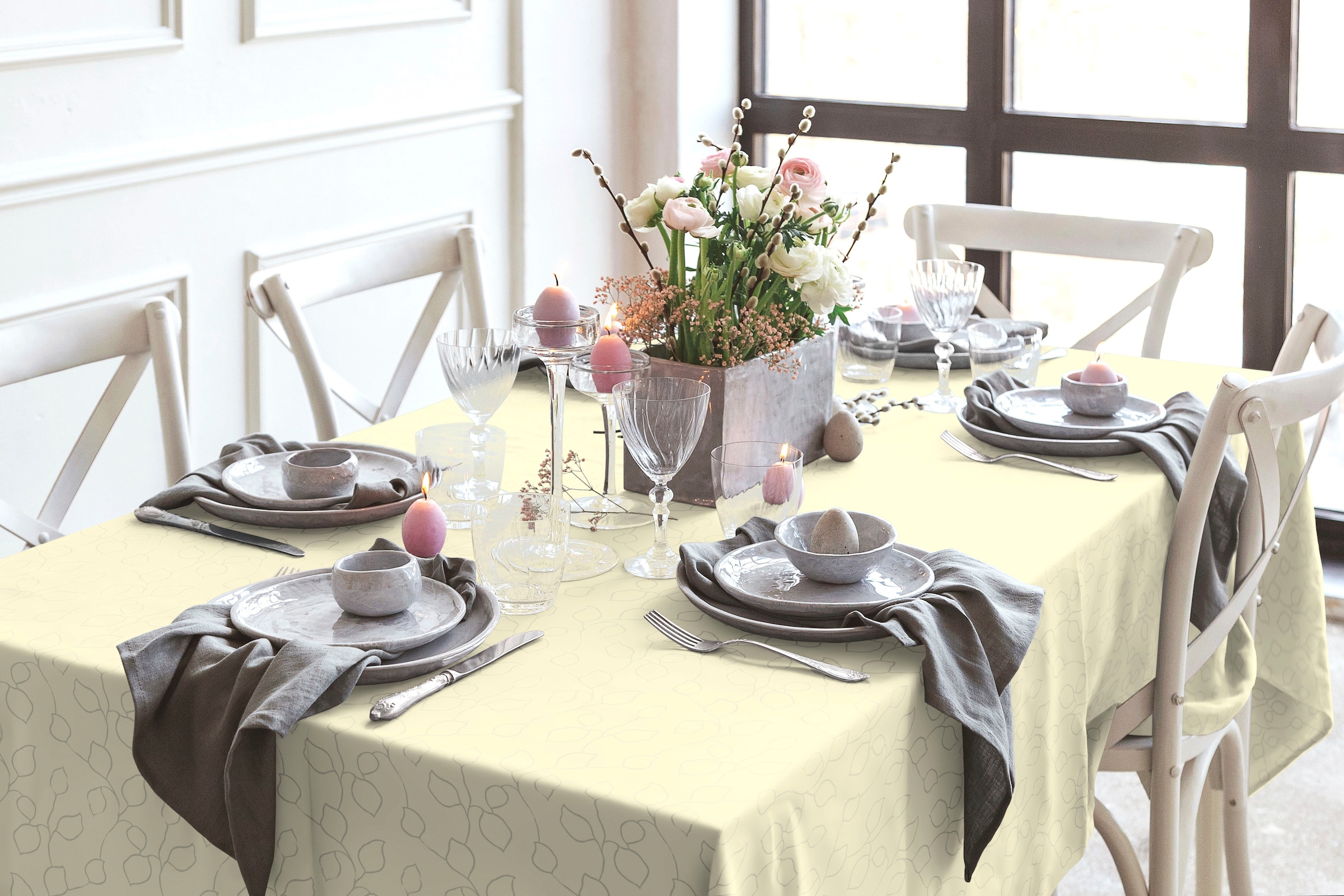 Wirth Tischdecke »Westport«, (1 St.), Made in Germany, Jacquard Dekostoff, Blatt-Design, Pflegeleicht