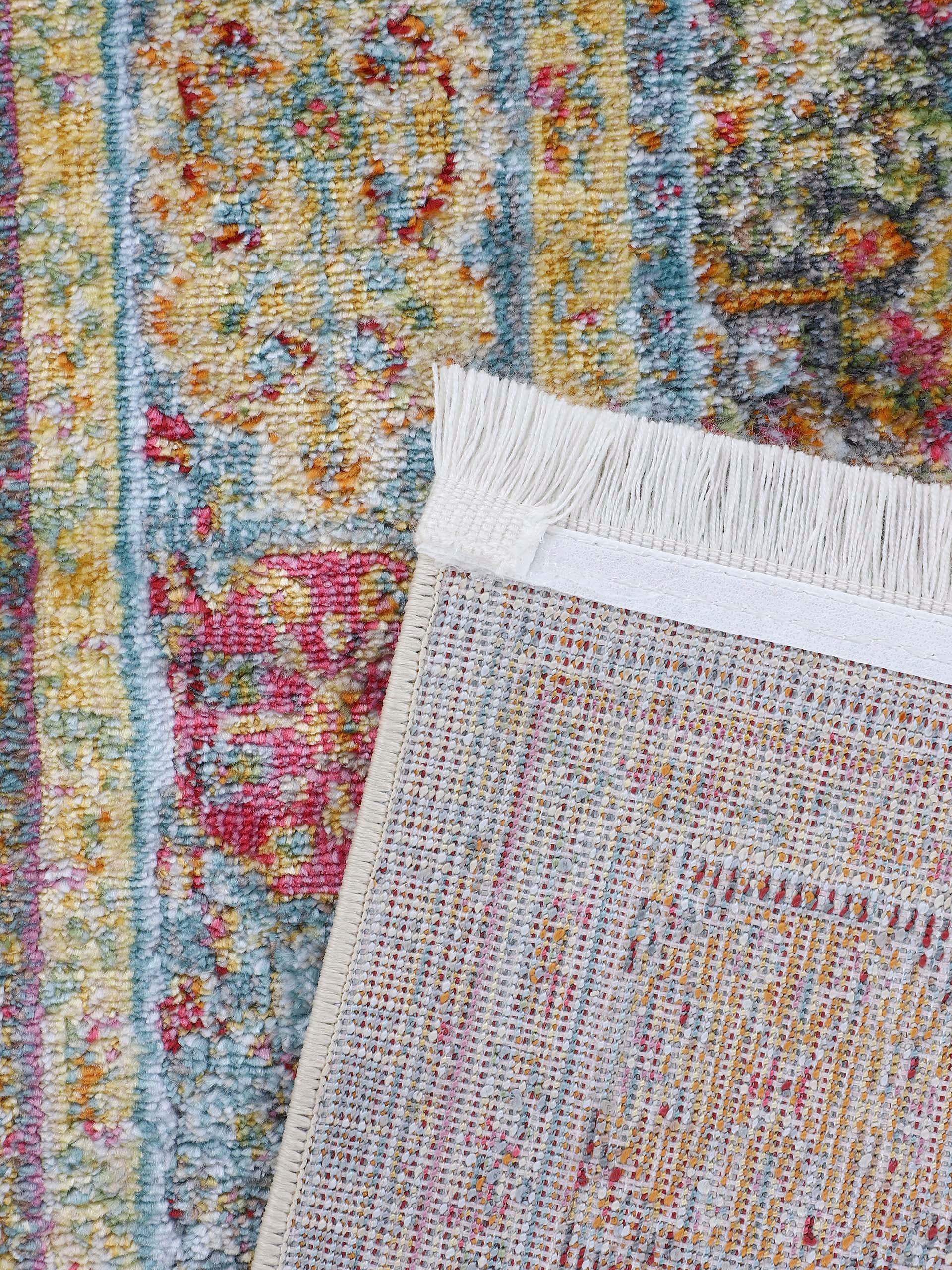 carpetfine Teppich »Harleen,  auch als Läufer«, rund, 8 mm Höhe, Vintage Look, Orient, mit Fransen, Wohnzimmer