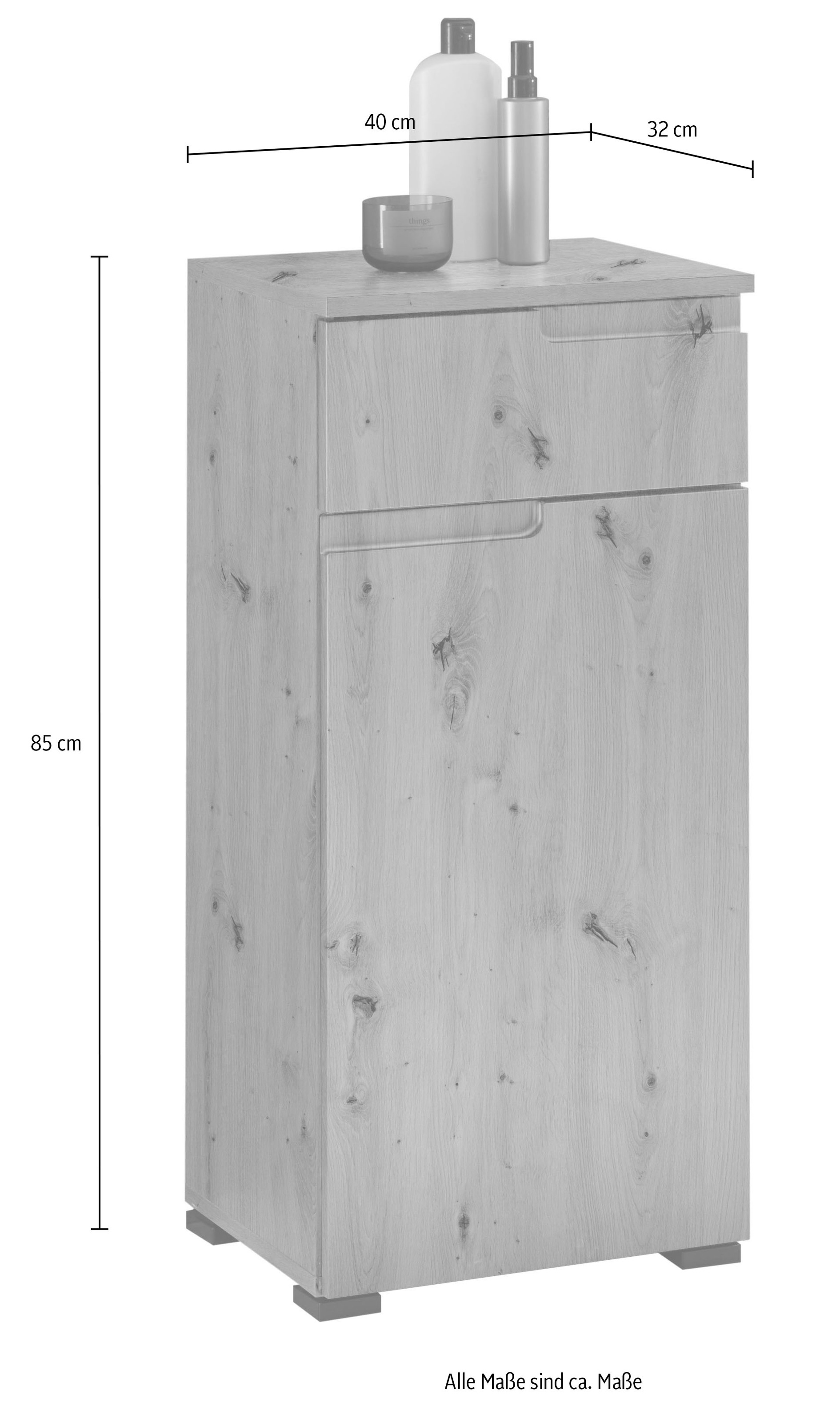 BASIC by Balculina Armoire intermédiaire »Spice, Badezimmerschrank BxTxH 40x85x32 cm« 1 cuis tlg. largeur 40 cm, poignées creuses