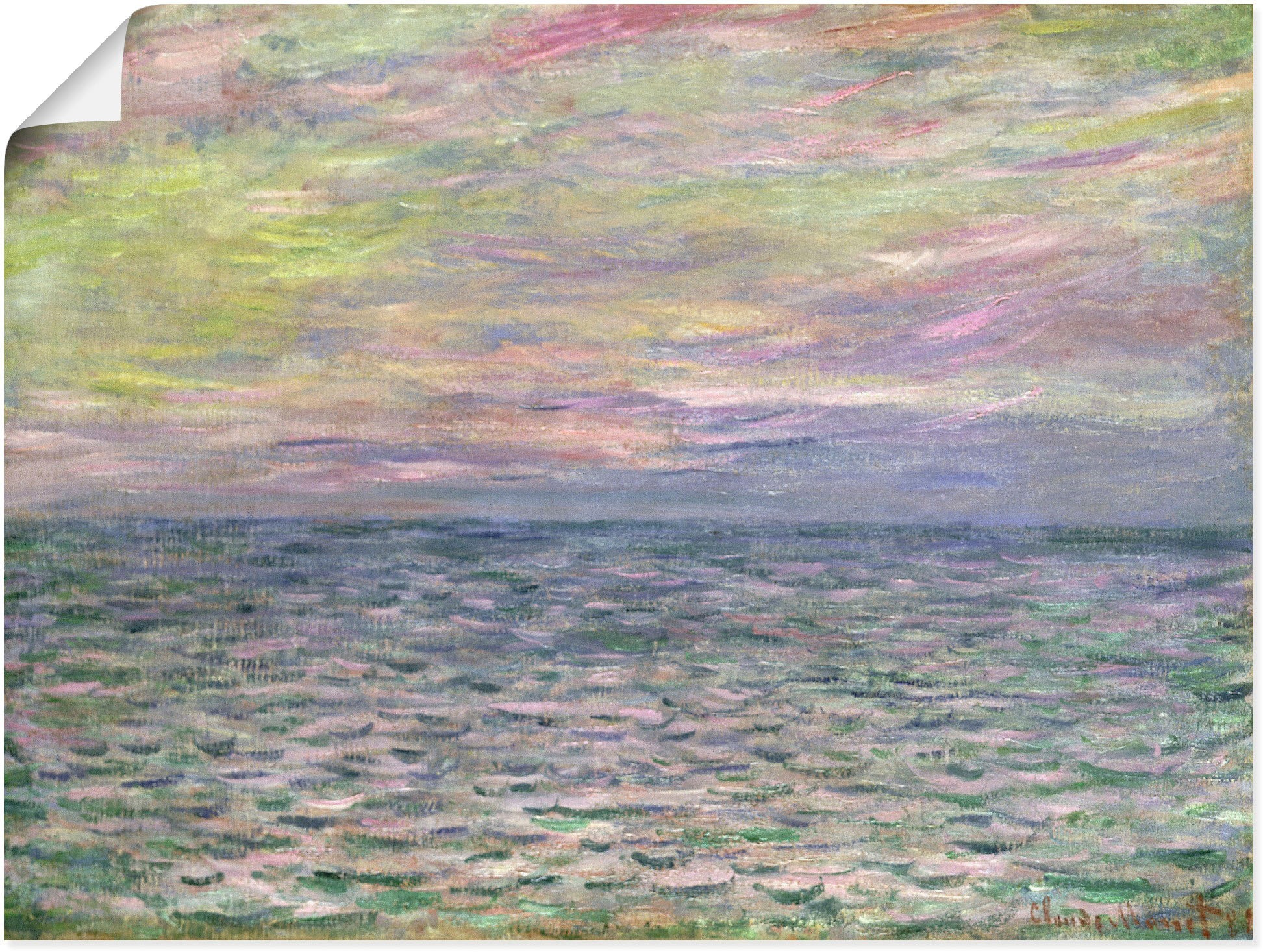 Image of Artland Wandbild »Sonnenuntergang über dem Meer Pourville«, Sonnenaufgang & -untergang, (1 St.), in vielen Grössen & Produktarten -Leinwandbild, Poster, Wandaufkleber / Wandtattoo auch für Badezimmer geeignet bei Ackermann Versand Schweiz