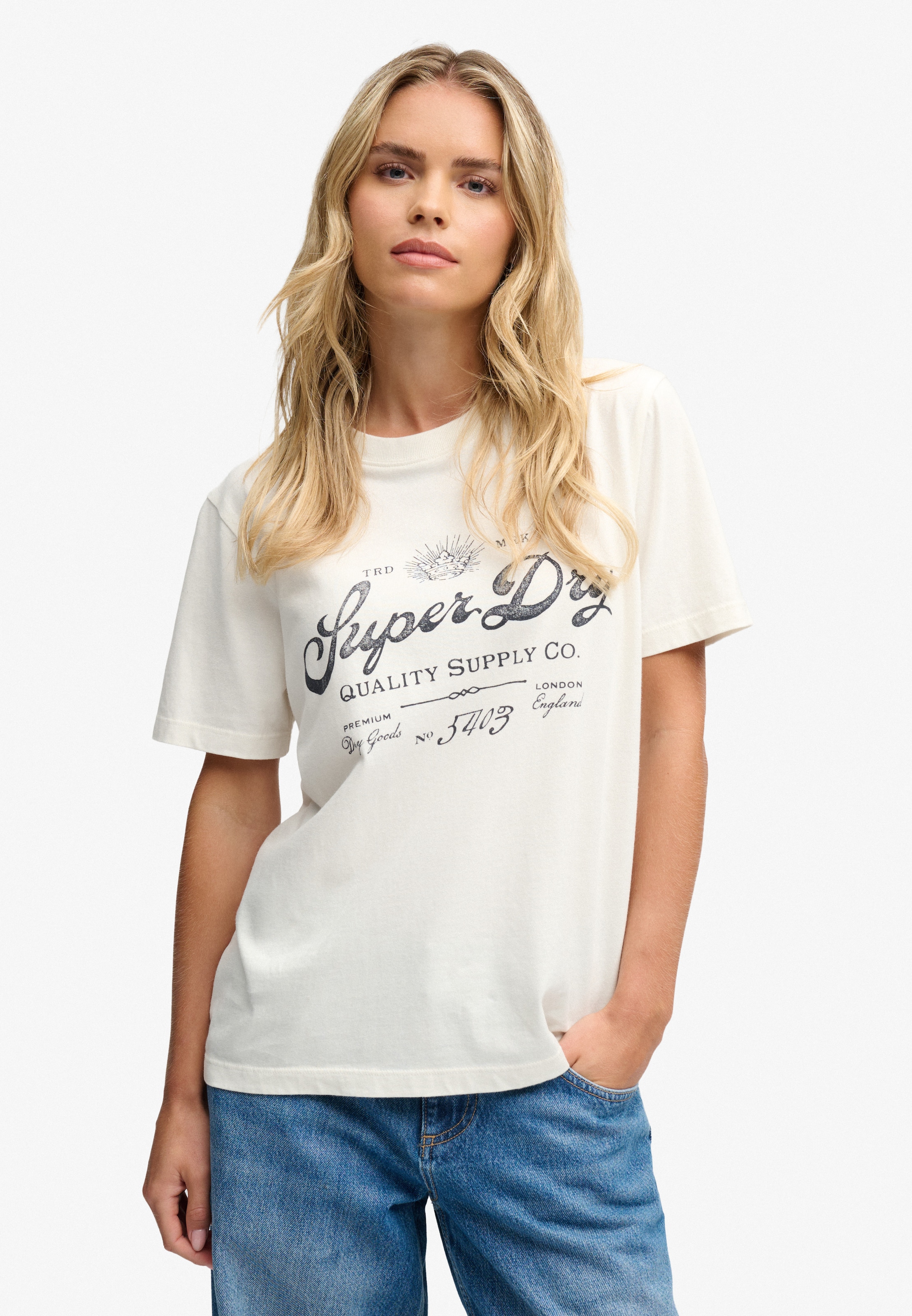 Image of Superdry Print-Shirt "VINTAGE WORKWEAR TEE" Baumwolle, relaxed fit