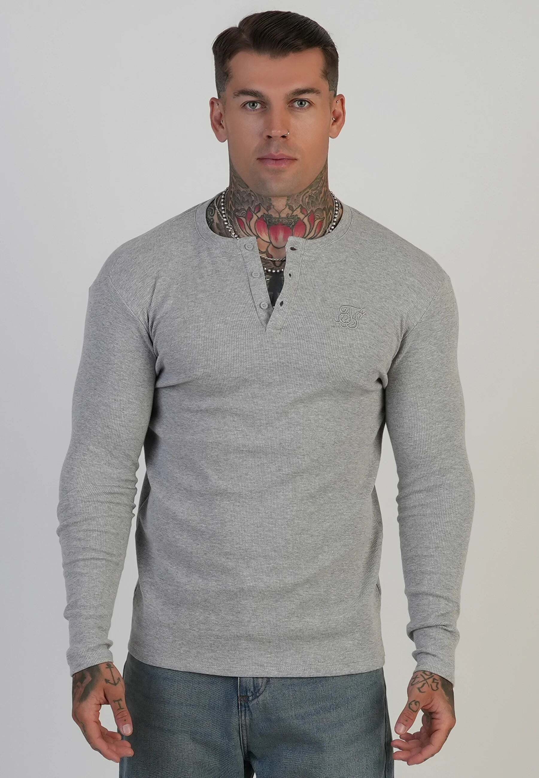 Siksilk T-Shirt »Siksilk T-Shirt Henley T-Shirt«