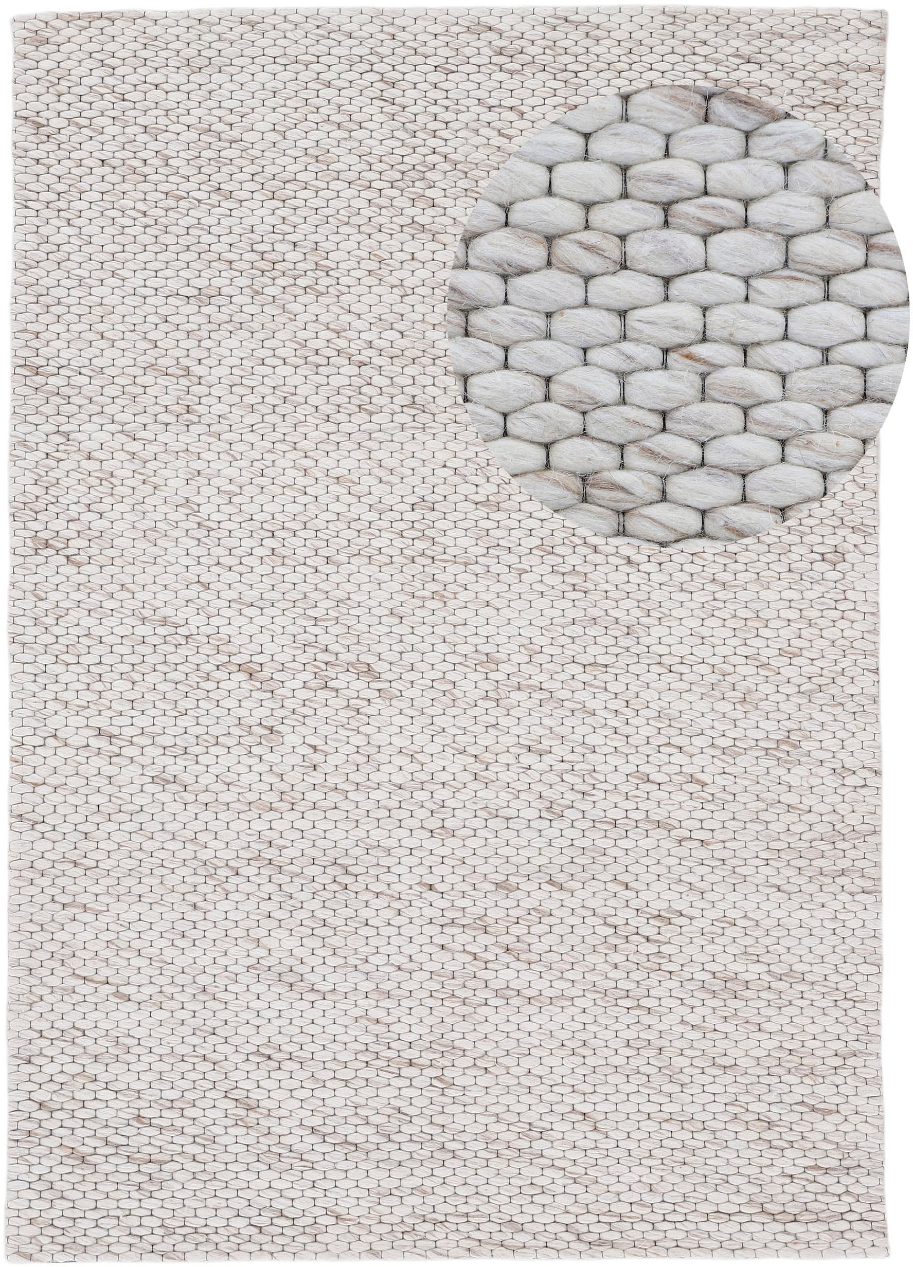 carpetfine Wollteppich »Sina«, Teppich, reine rechteckig, handgewebt, Wolle, jetzt kuschelig & weich kaufen meliert, Handweb