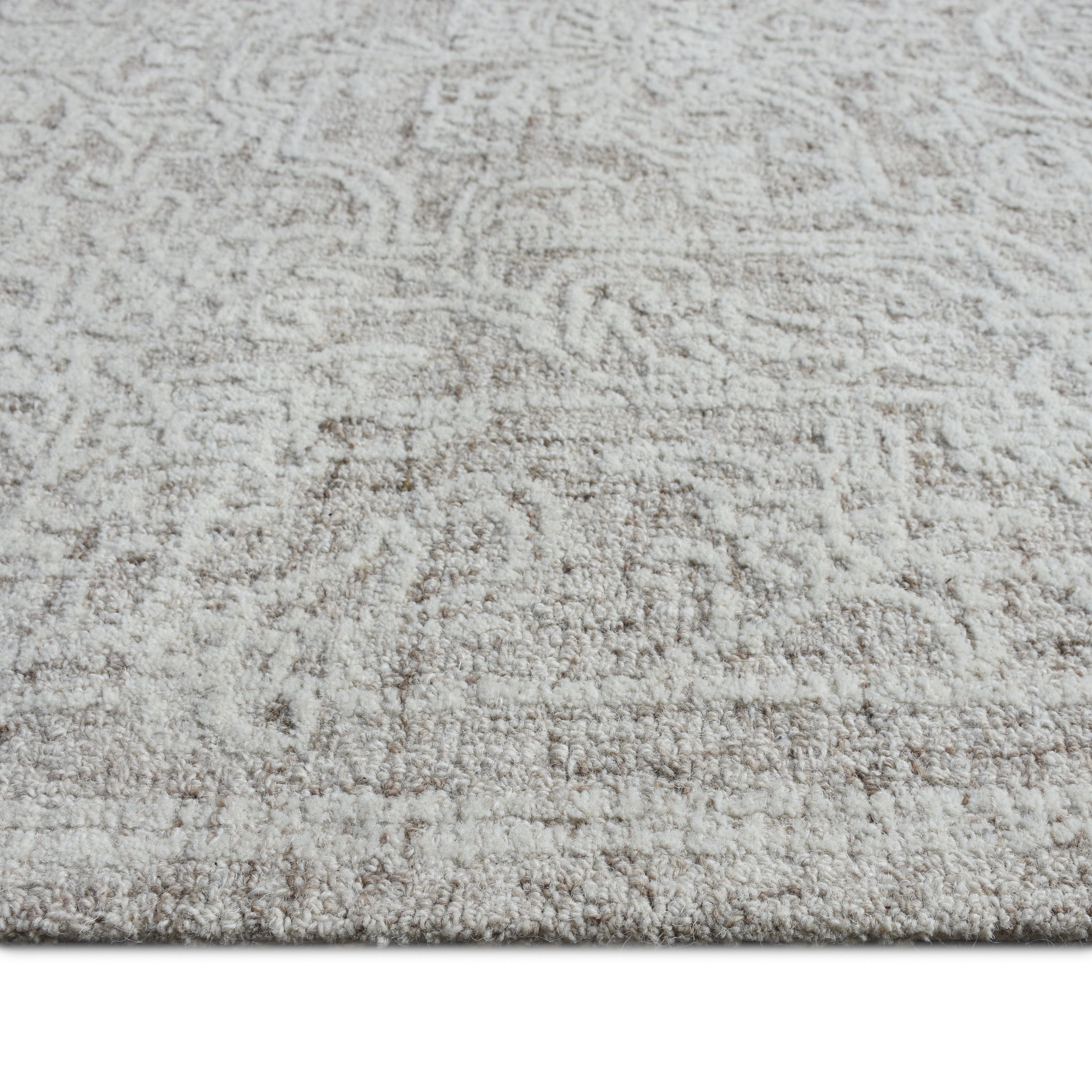 my home Wollteppich »Umea, handgefertigt, Wolle, Hoch-Tief-Struktur« rechteckig 14 mm Höhe einfarbig, Wolle, Teppich, Wohnzimmer, Schlafzimmer, Esszimmer