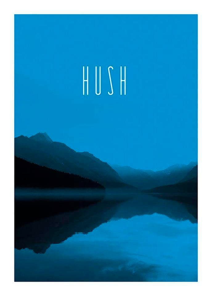 Image of Komar Bild "Word Lake Hush Blue" Natur 1 Stk. tlg. Wandbild zur Dekoration - ohne Rahmen