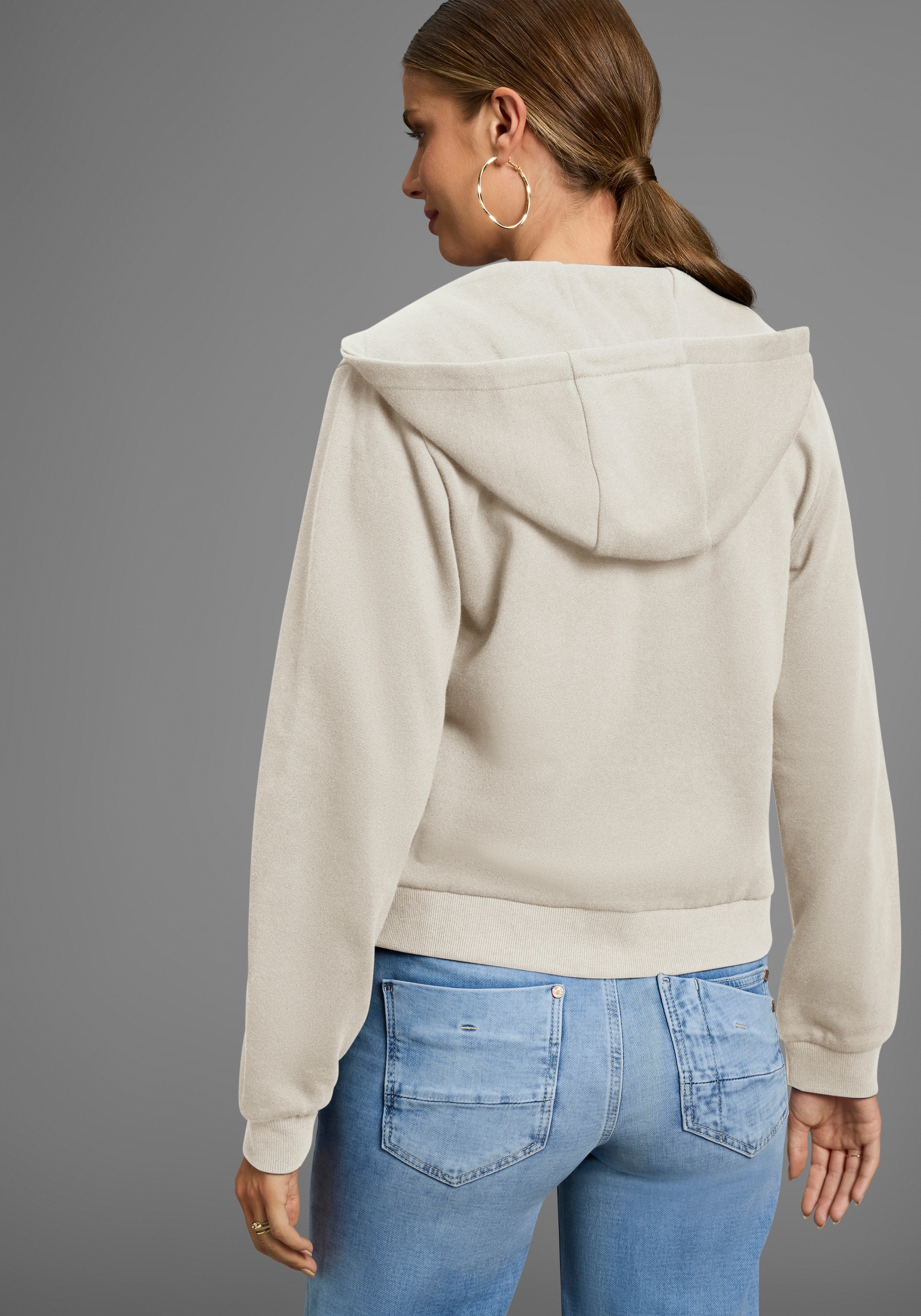 DELMAO Sweat à capuche mit Reissverschluss, Kapuze & Kängurutasche