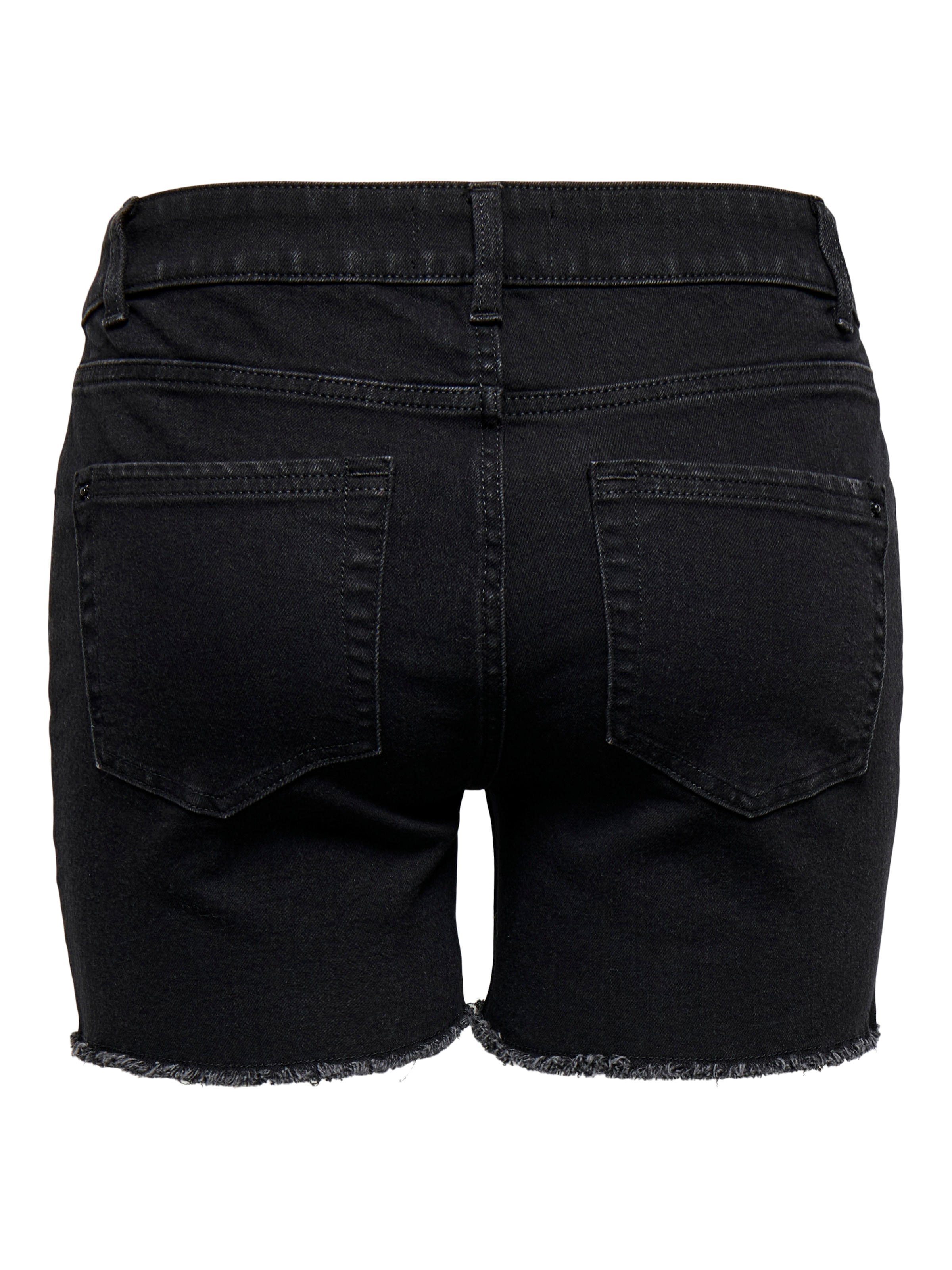 ONLY Short en jean »ONLLAURA MID WAIST SHORT RW BOX« avec ourlet effiloché