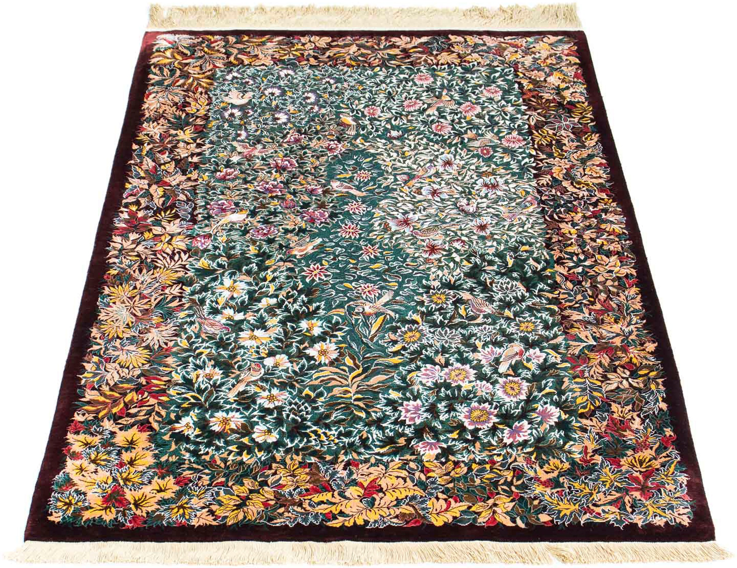 Image of morgenland Orientteppich »Perser - Ghom - 120 x 78 cm - dunkelrot«, rechteckig, 10 mm Höhe, Wohnzimmer, Handgeknüpft, Einzelstück mit Zertifikat bei Ackermann Versand Schweiz