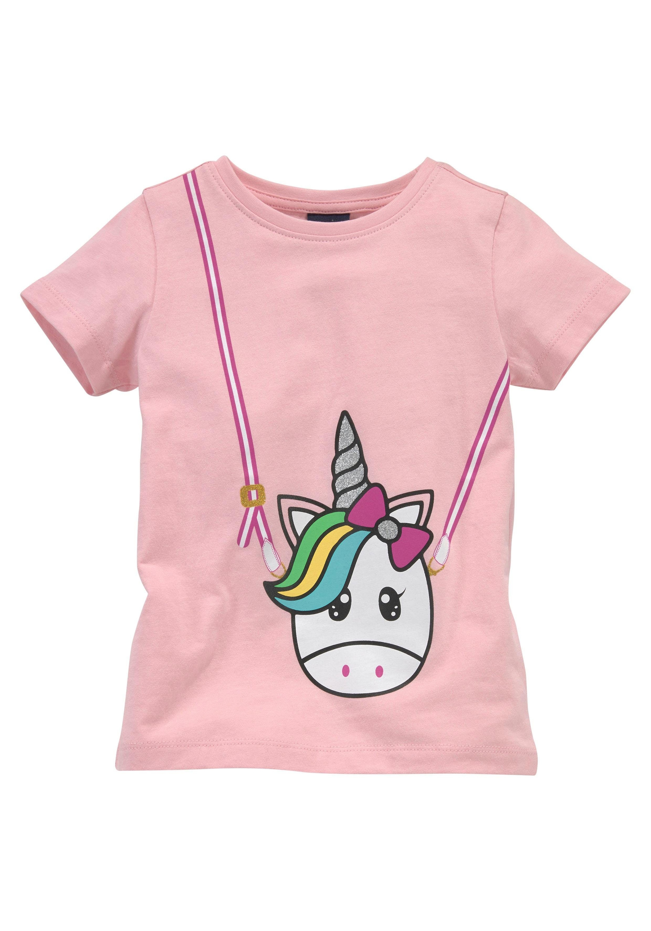 T-Shirt kleine Einhornmotiv KIDSWORLD ligne mit Mädchen«, ✌ en Acheter »für niedlichem