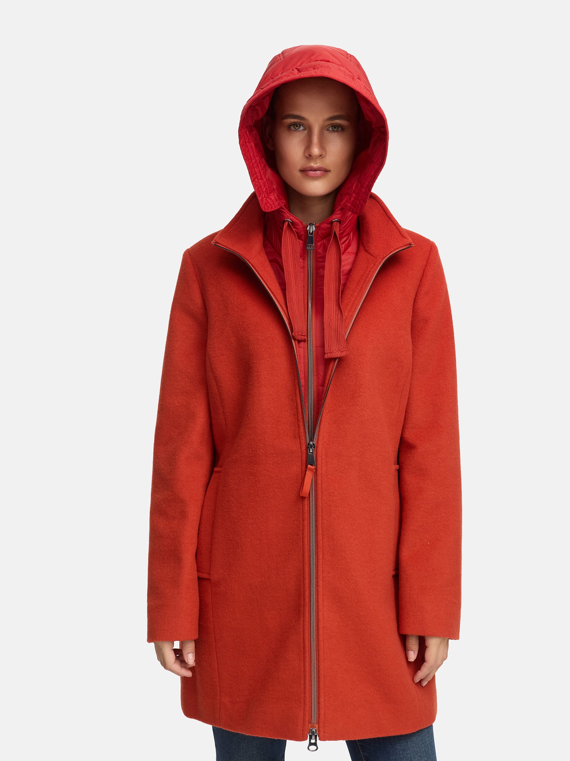 MANISA Wolljacke mit Kapuze mit herausnehmbarer Kapuze