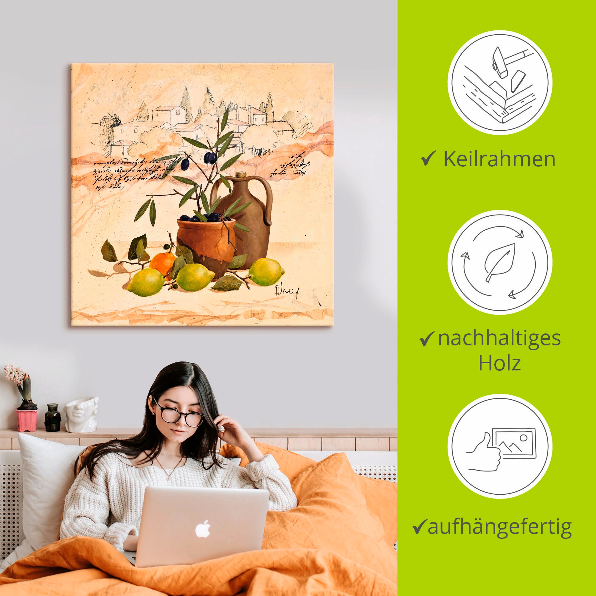 Artland Wandbild »Lavendel Impressionen« Arrangements 1 Stk. tlg. auf Holzrahmen gespannt