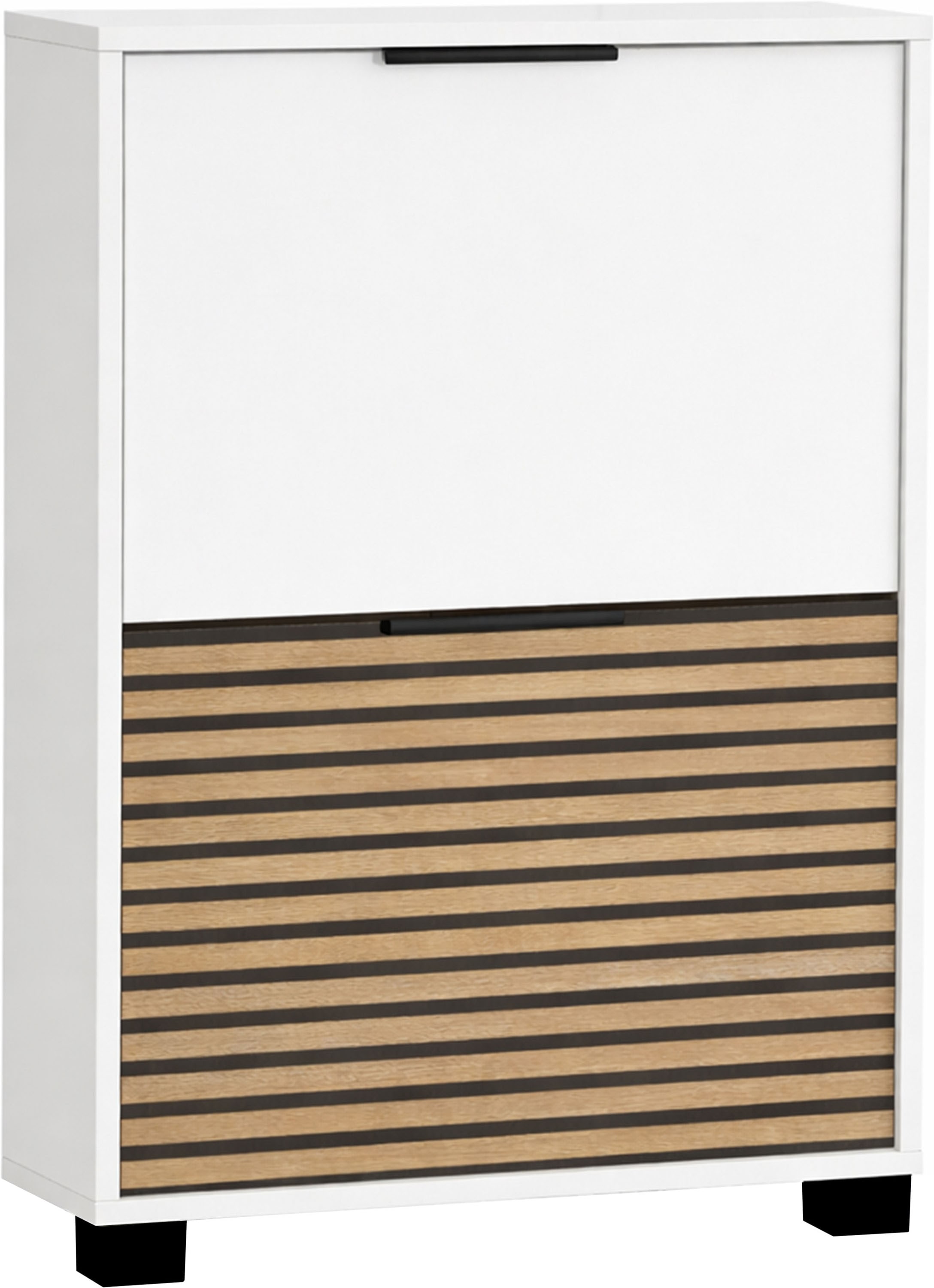 Image of Schildmeyer Schuhschrank "LOFT, 2 Klappen, Breite 59,8 cm, akustik-optik, MADE IN GERMANY" 1 Stk. tlg. eine Klappe in Akustikplatten-Optik, MADE IN GERMANY