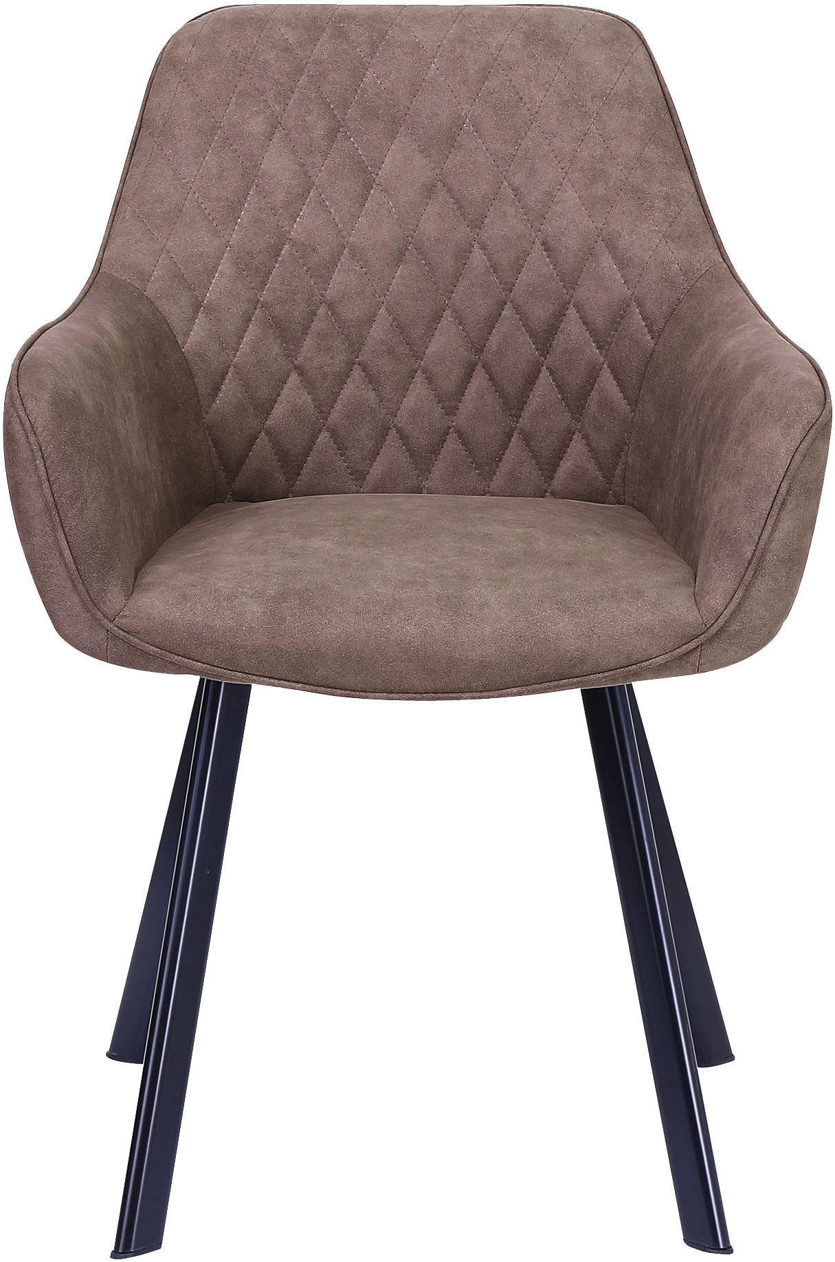 SalesFever Chaise avec accoudoirs »Cardiff Bequemer Esszimmerstuhl« (Ensemble) 2 cuisEnsemble double élégant : dossiers avec charmante piqûre losange