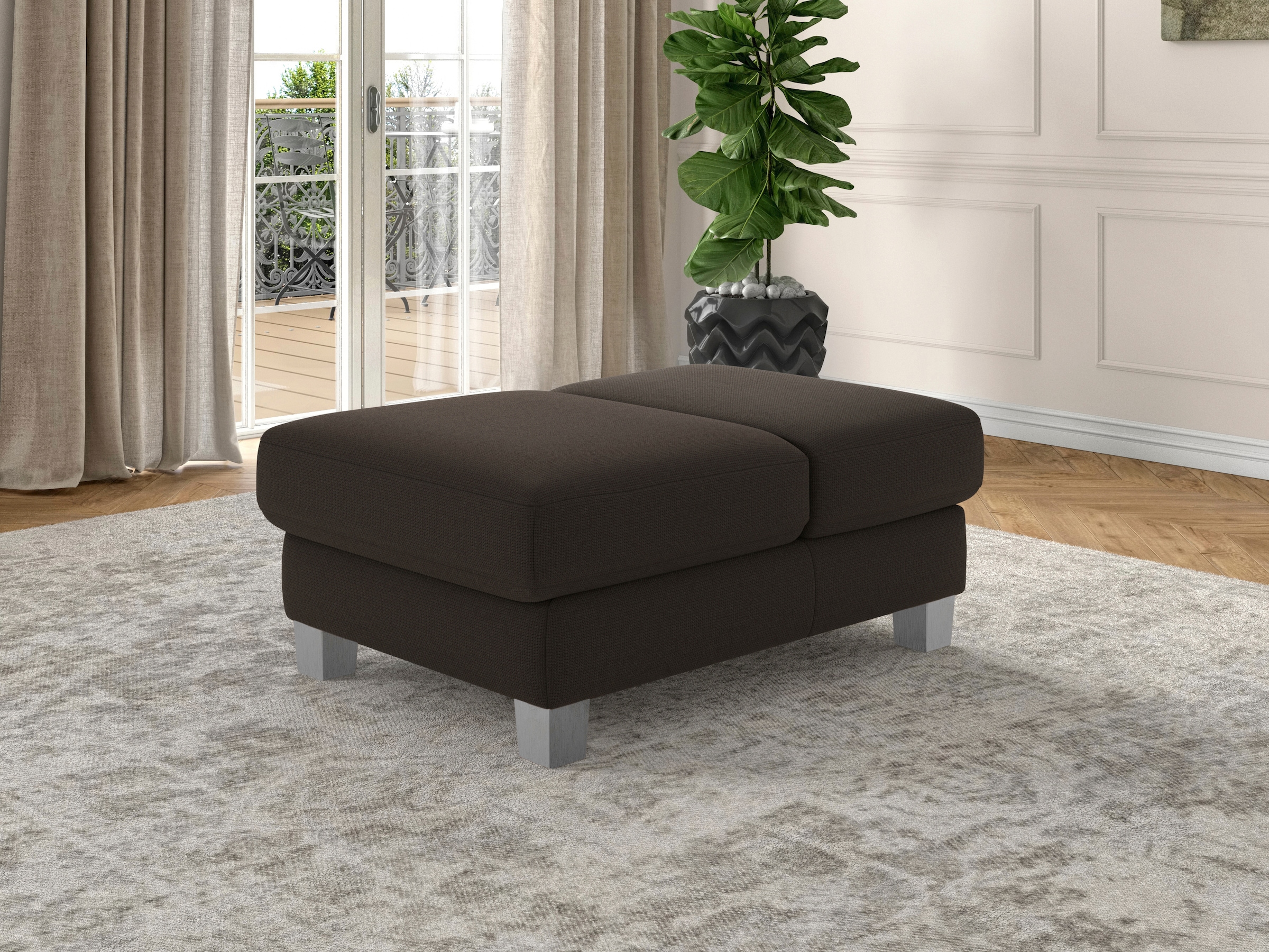 sit&more Polsterhocker »Dundee« mit Klappfunktion, Federkern und hochwertigen Edelstahlfüssen