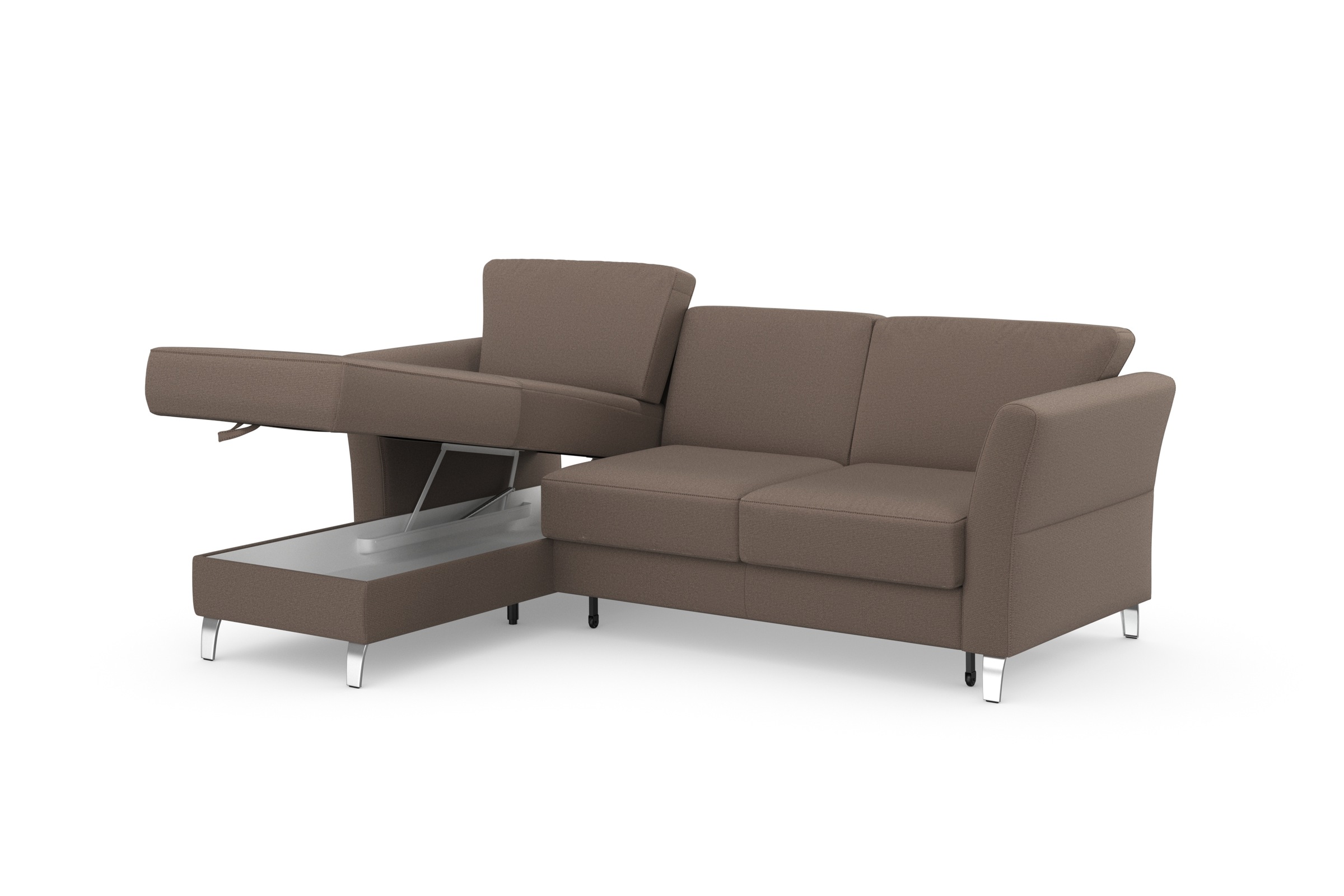 sit&more Ecksofa »Visby L-Form«, wahlweise mit Bettfunktion und Bettkasten, frei im Raum stellbar