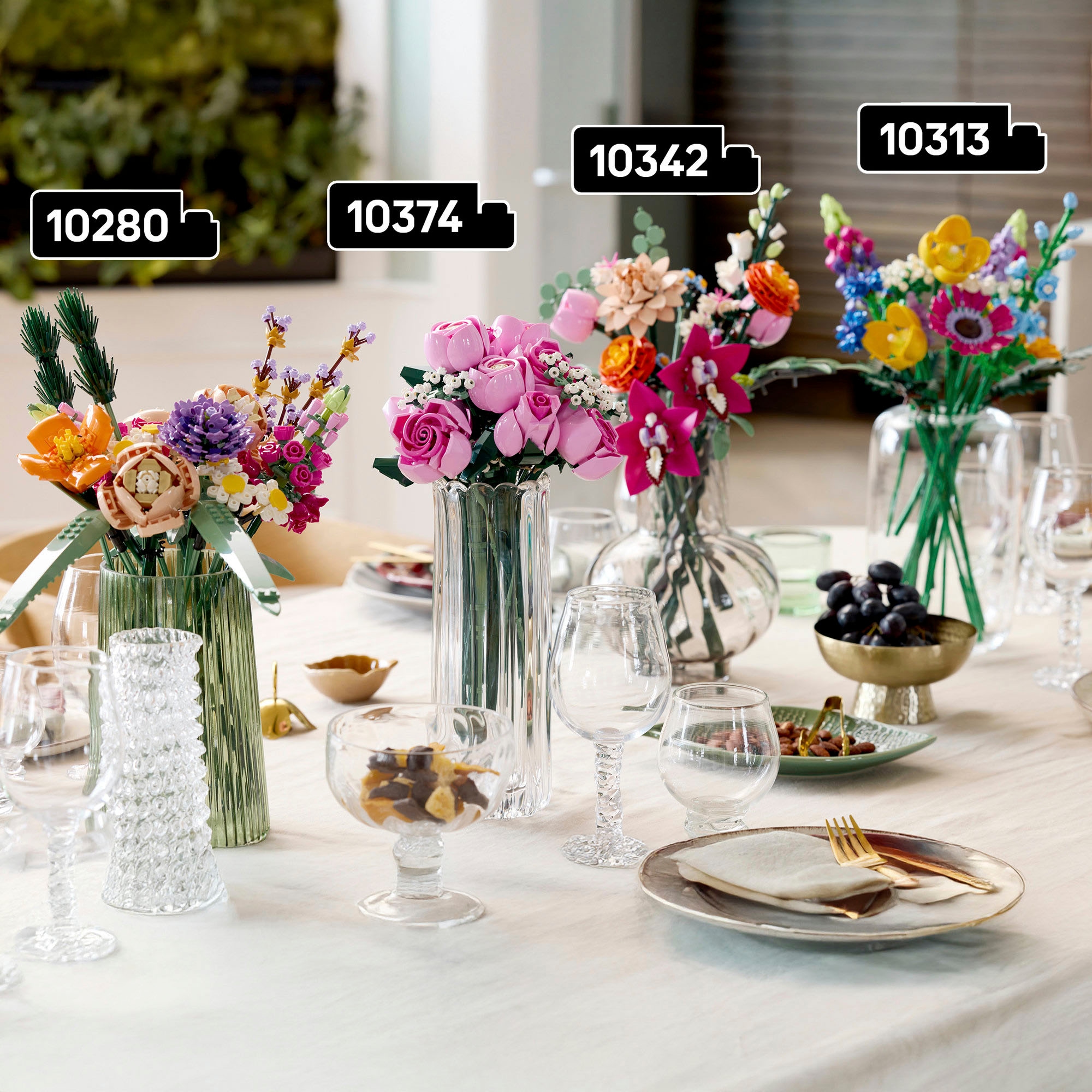 LEGO® Konstruktionsspielsteine »Rosa Rosenstrauss (10374), LEGO Botanicals« Blumen, Made in Europe