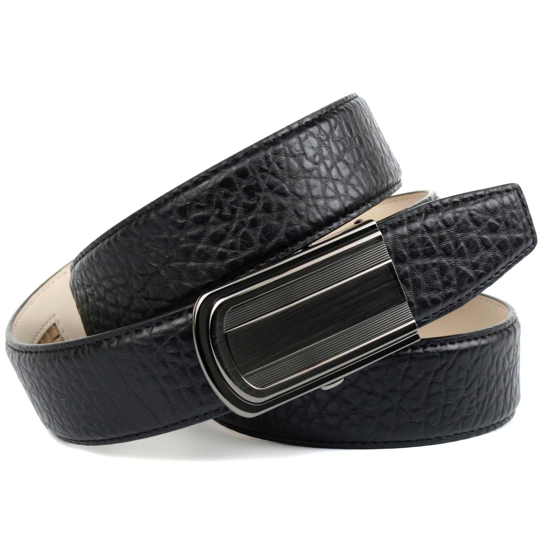 Image of Anthoni Crown Ledergürtel, Schicker Herrengürtel mit eleganter Schliesse und markanter Prägung in Walross-Optik bei Ackermann Versand Schweiz