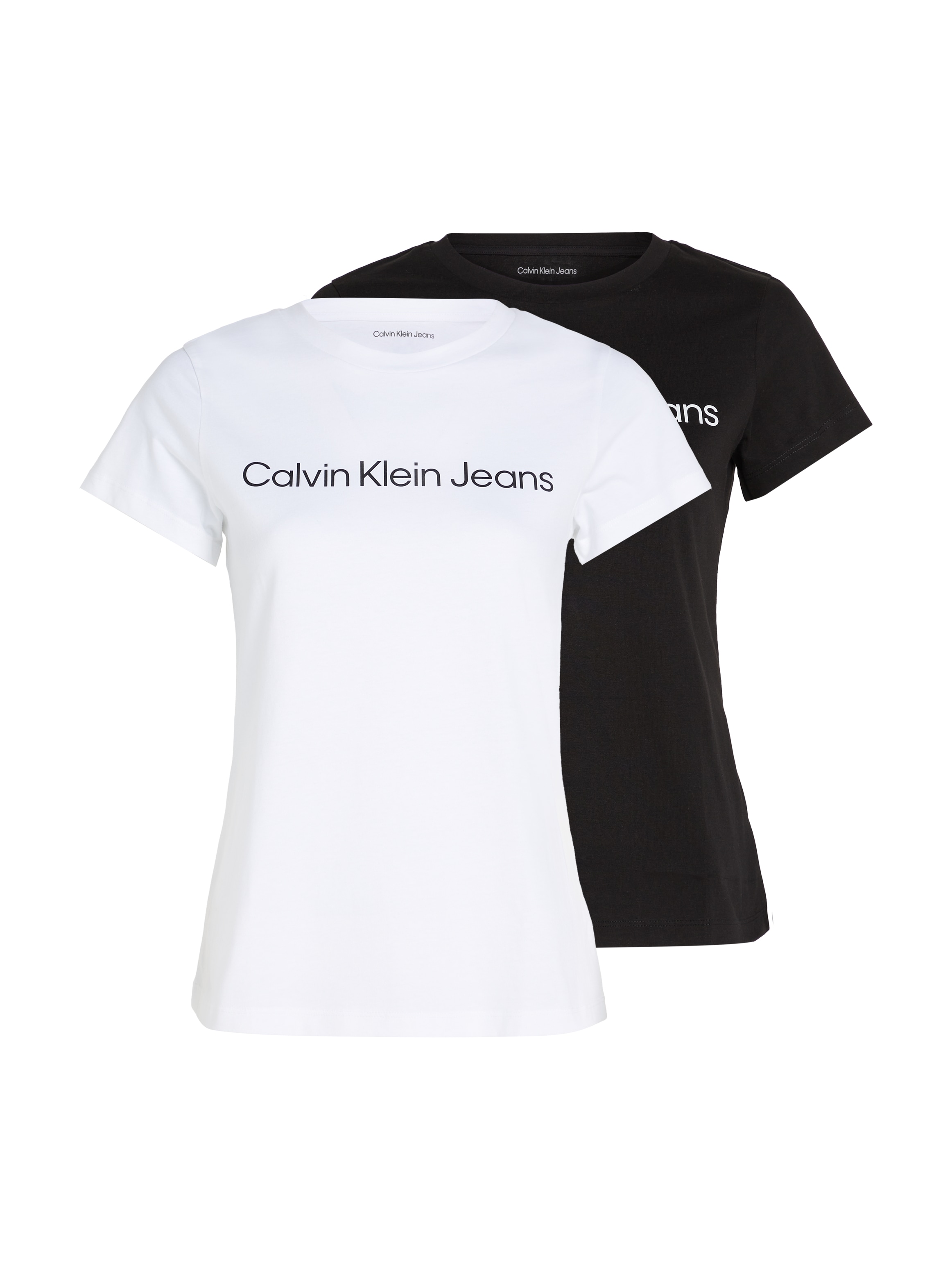 Calvin Klein Jeans T-Shirt »INSTITUTIONAL LOGO 2-PACK TEE«, mit Logoschriftzug