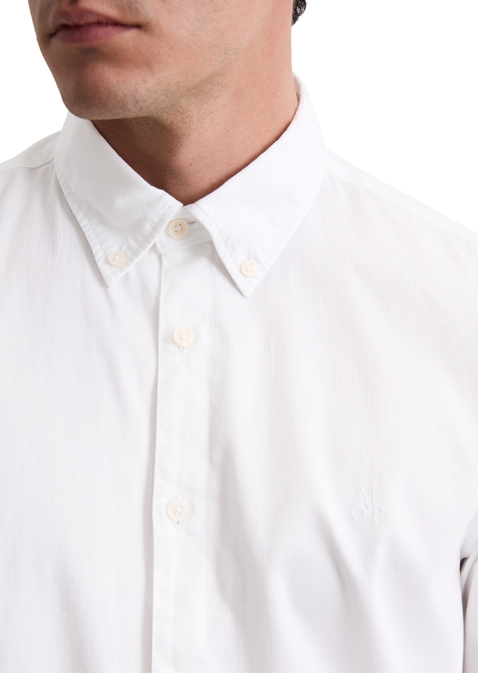 Marc O'Polo Langarmhemd, regular fit aus Bio-Baumwolle, Button-down-Kragen, mit Struktur