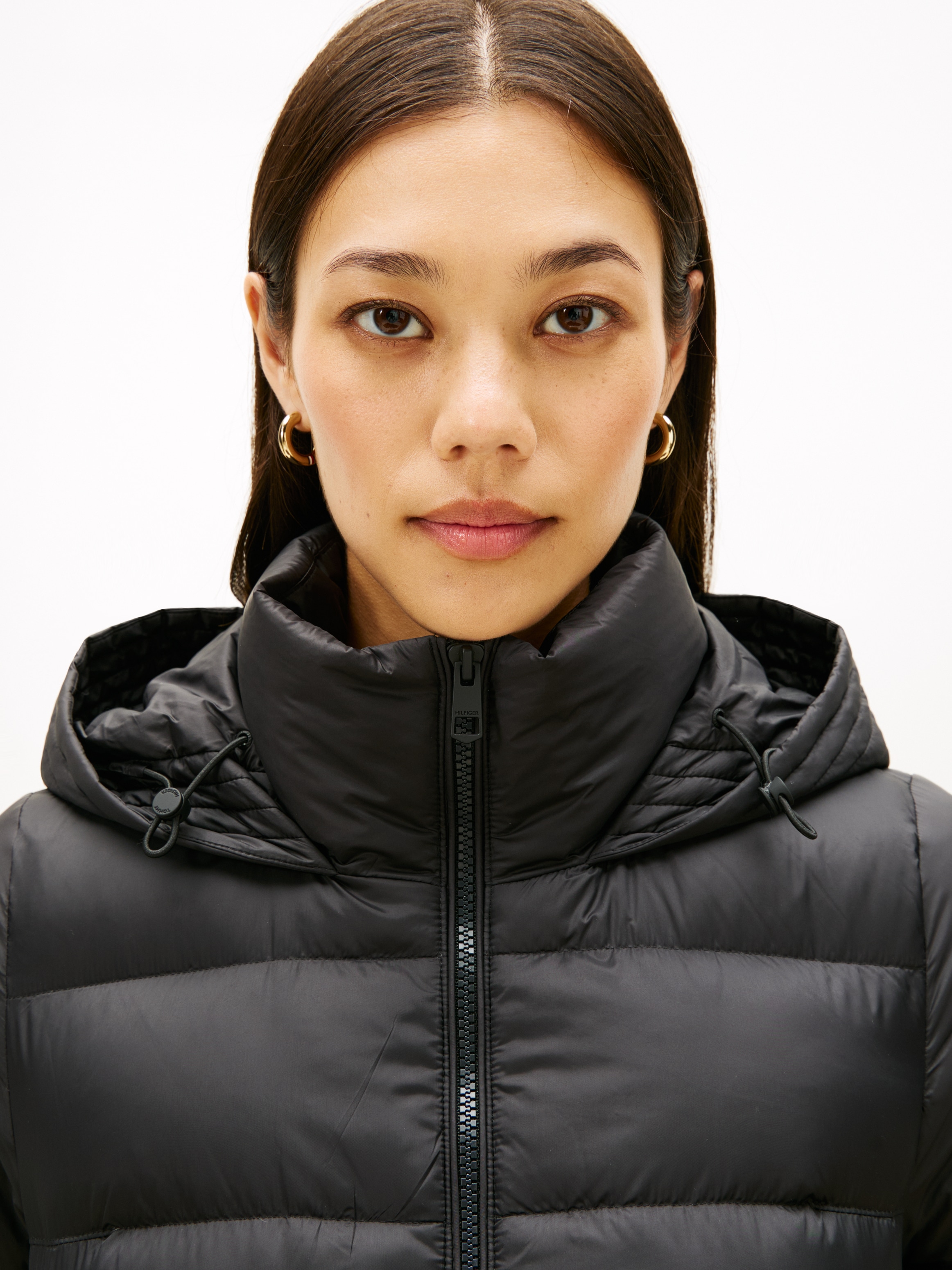 Tommy Hilfiger Veste matelassée »LW DOWN CASUAL JACKET« mit Kapuze mit Logoprägung