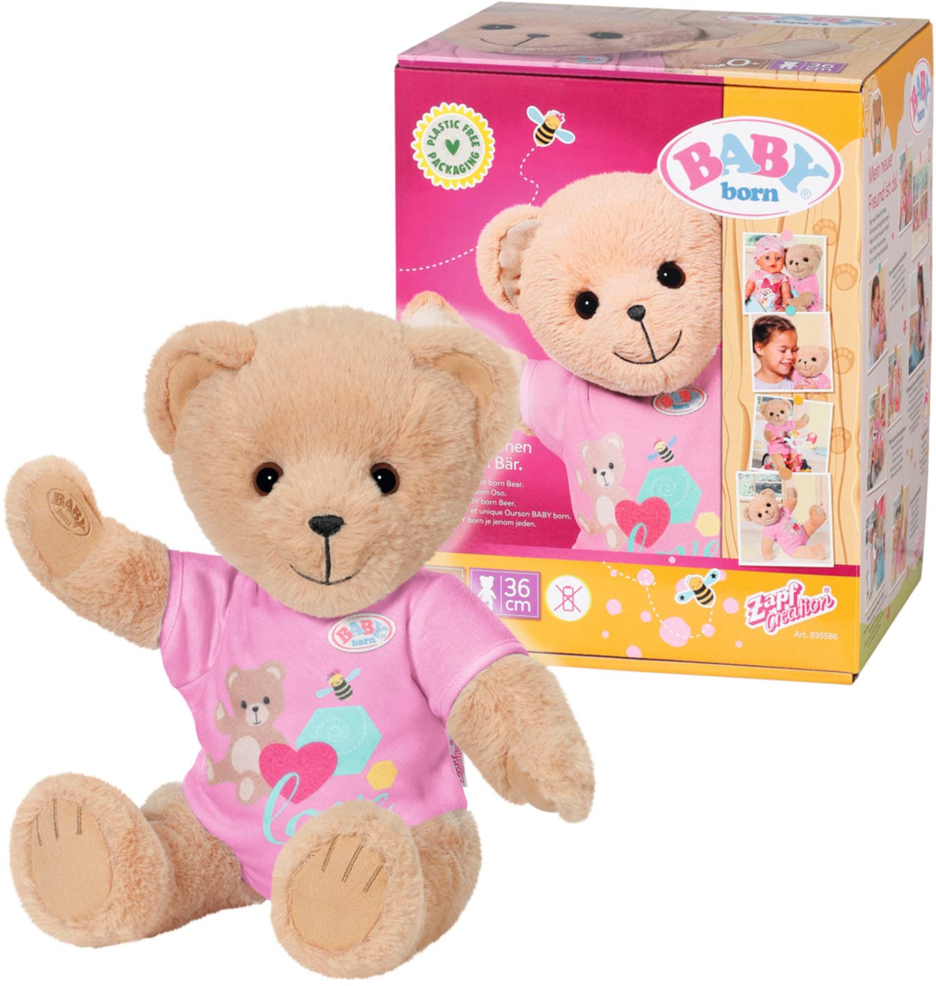 Kuscheltier »Teddy Bär, pink«, inklusive Strampler - Teddybär