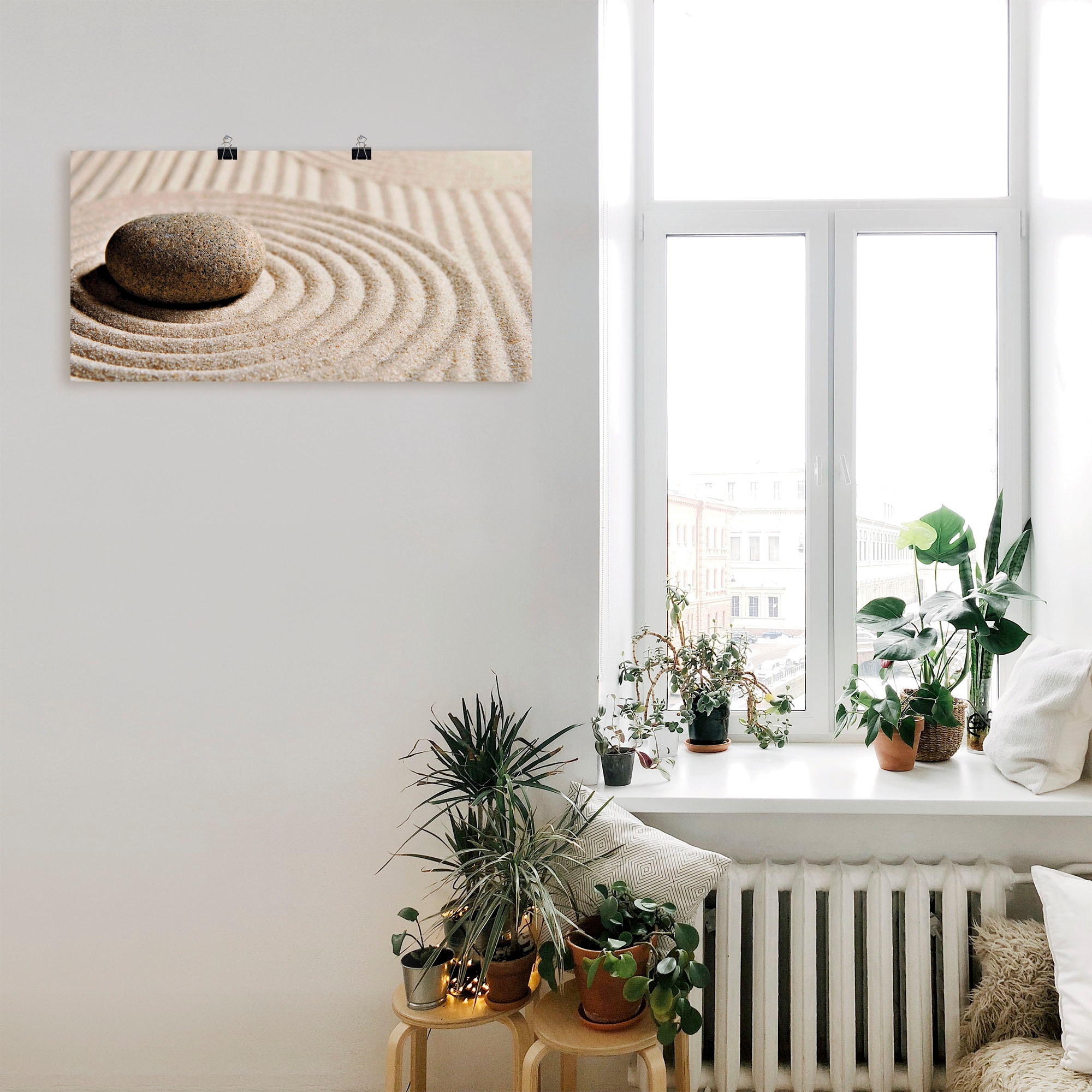 Artland Wandbild »Mini Zen Garten - Sand«, Zen, (1 St.), als Leinwandbild, Poster, Wandaufkleber in verschied. Grössen