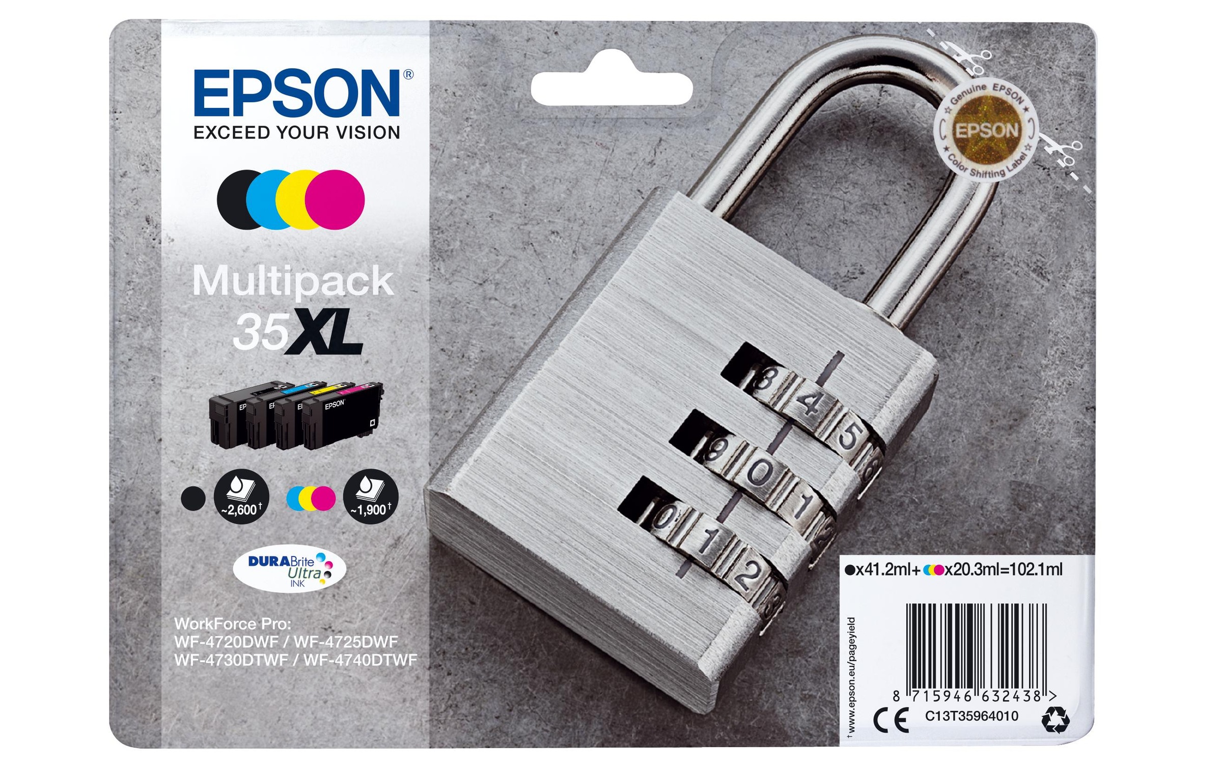 Epson Tintenpatrone »Multipack 35XL 4er Pack / C13T35964010 BK, C, M, Y«, (4 St.)
