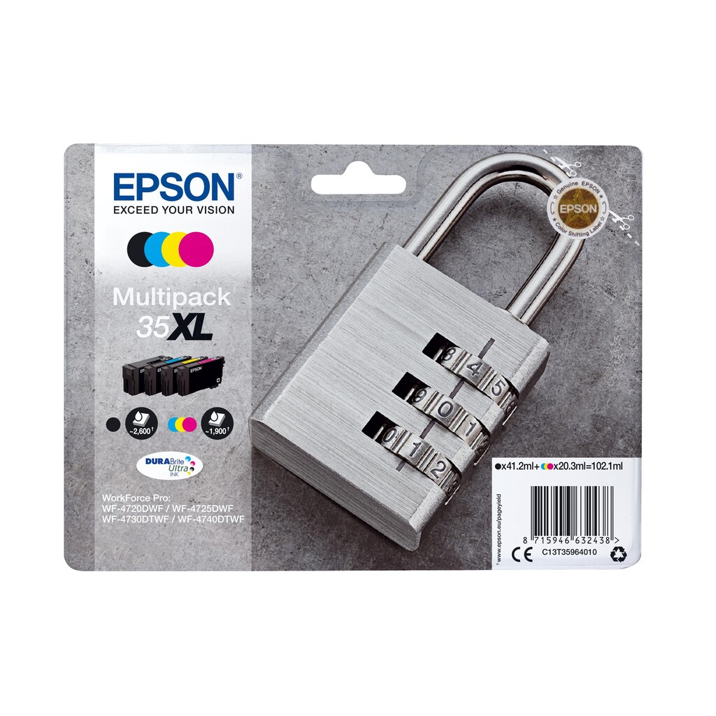 Epson Tintenpatrone »Multipack 35XL 4er Pack / C13T35964010 BK, C, M, Y«, (4 St.)