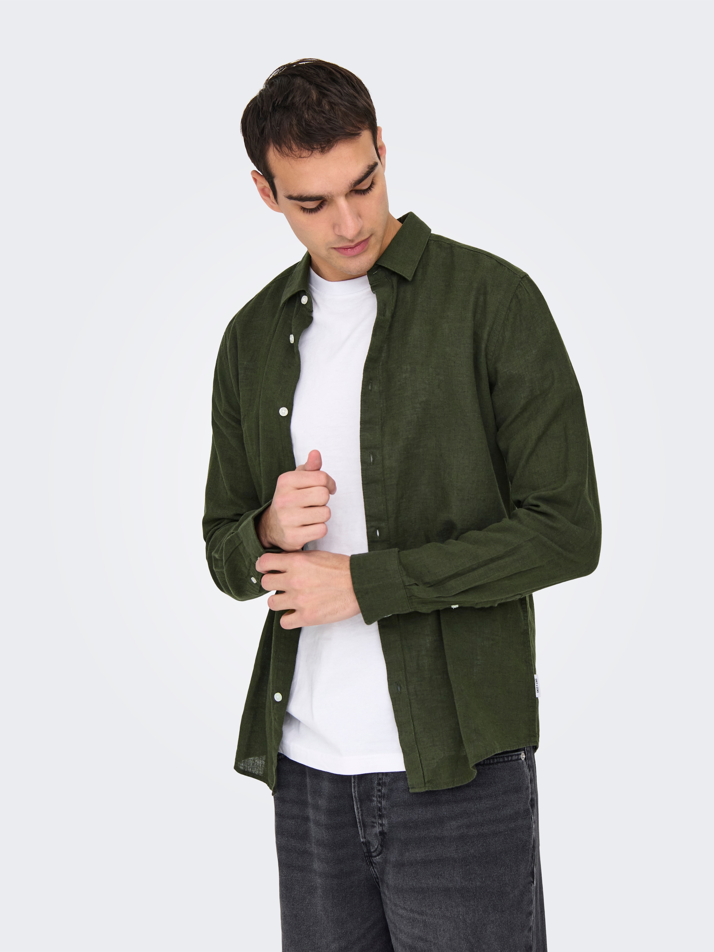 ONLY & SONS Chemise à manches longues »ONSCAIDEN LS SOLID LINEN SHIRT NOOS«