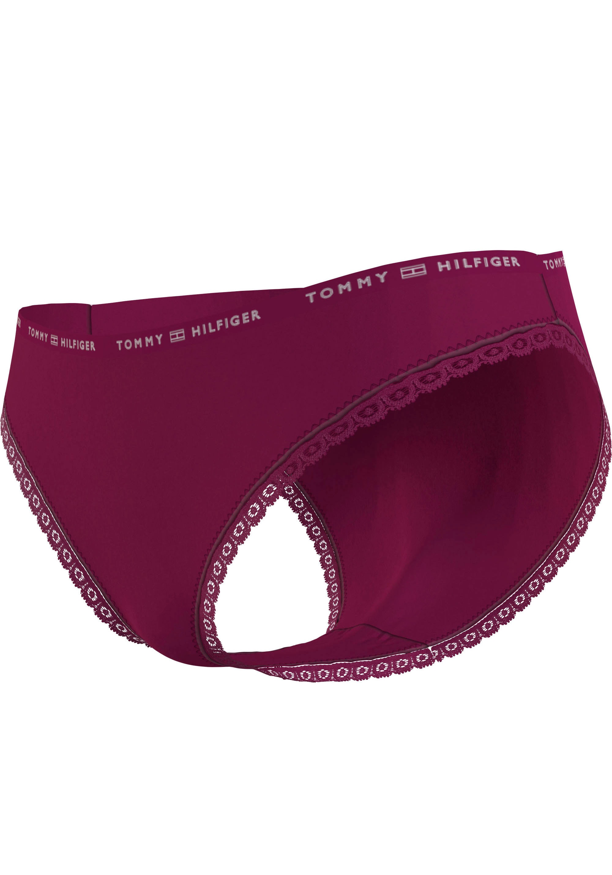 ♕ Tommy Hilfiger Underwear Bikinislip, (Set, 3 St., 3er-Pack), mit  Blümchen-Spitzenbesatz am Bein versandkostenfrei auf